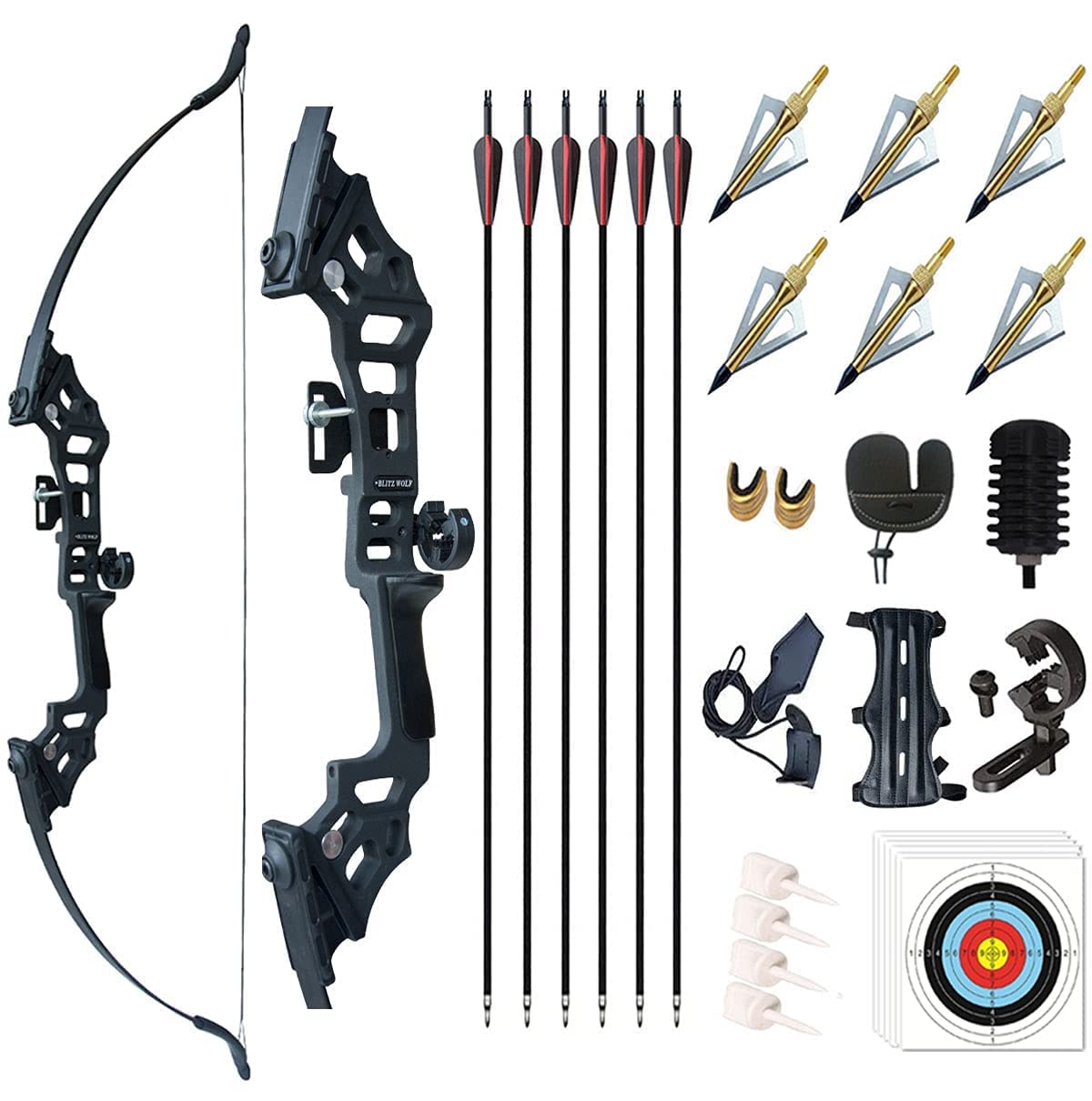 Buy Monleap Archery 51" Takedown Recurve Bow and Arrows Set for Adults