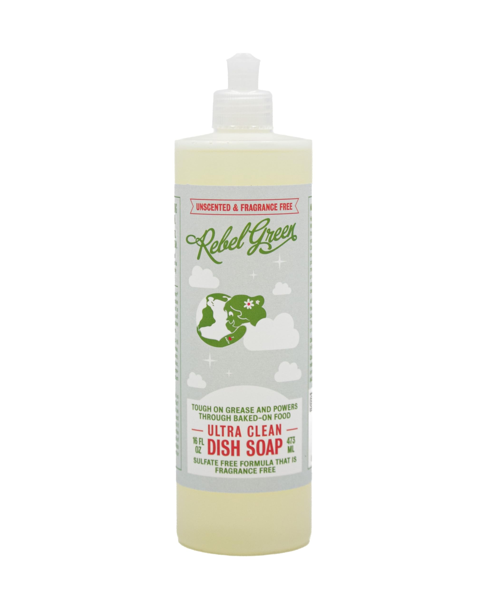 Rebel Green Unscented Super Deluxe Dish Soap 16 OZ