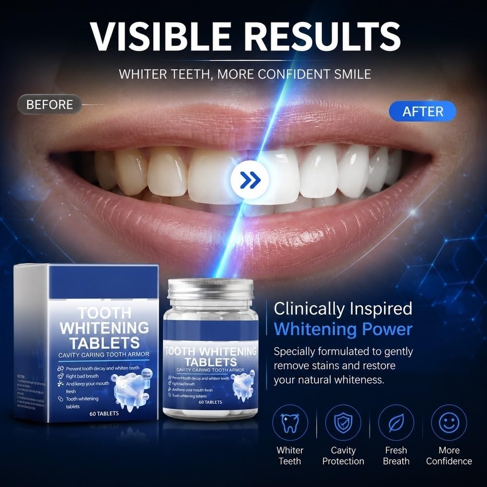 Le Compresse Di Dentifricio For Rinfrescare L'alito Aumentano | 60 Compresse Orali Portatili Prive Di Nano Idrossiapatite Fluoruro(3pcs)
