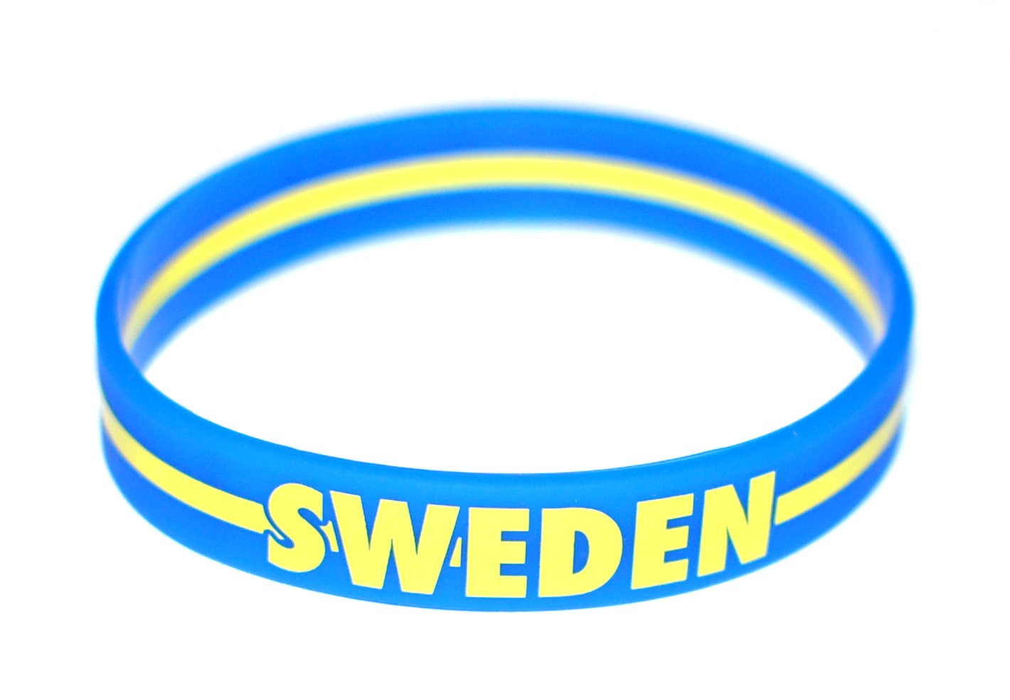 Komonee 100 x Sweden Blue World Cup Sports Event Football Country National Flag Silicone Wristbands