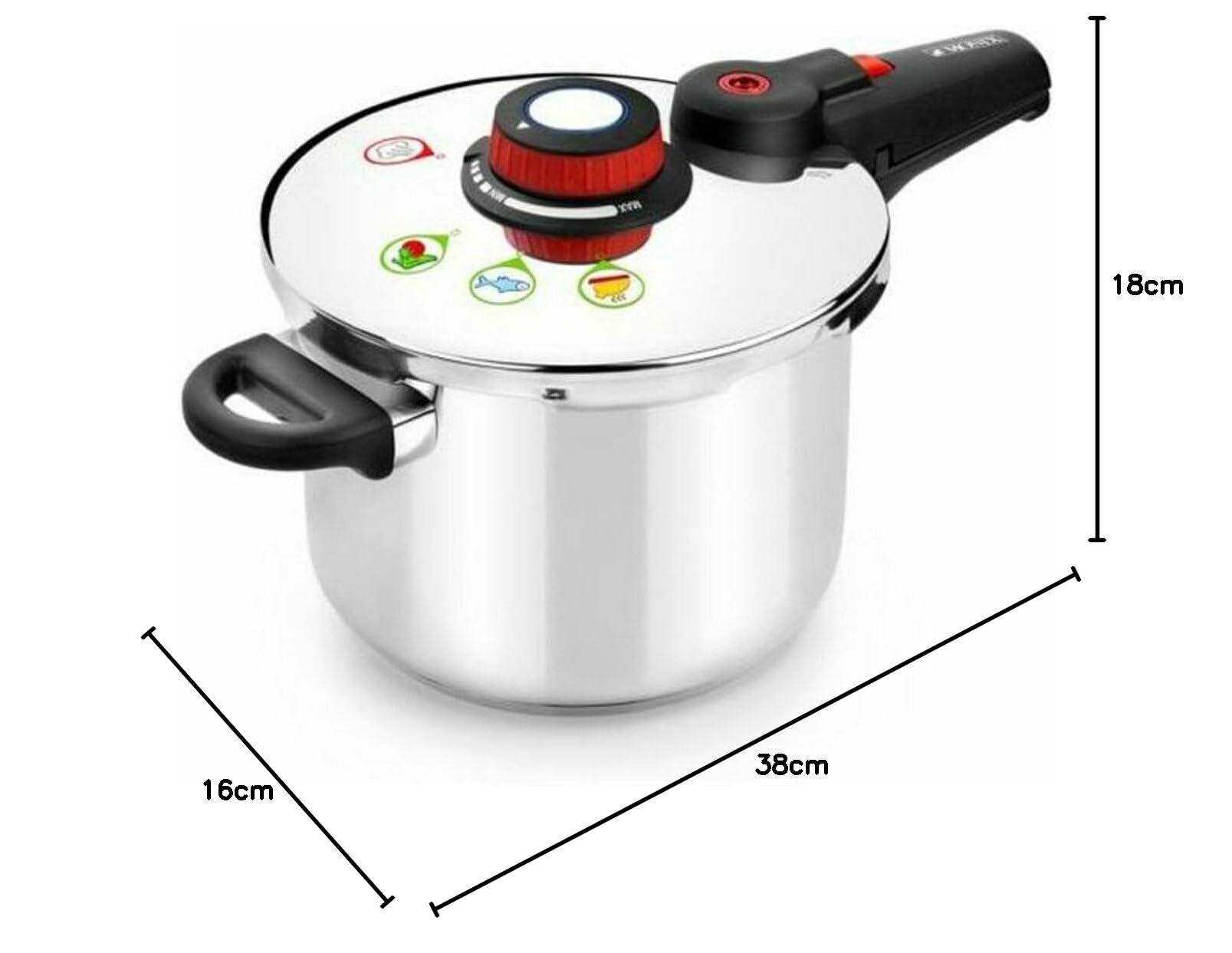 MONIX Selecta | Pentola a pressione 4 L, Acciaio Inox 18/10 | Argento