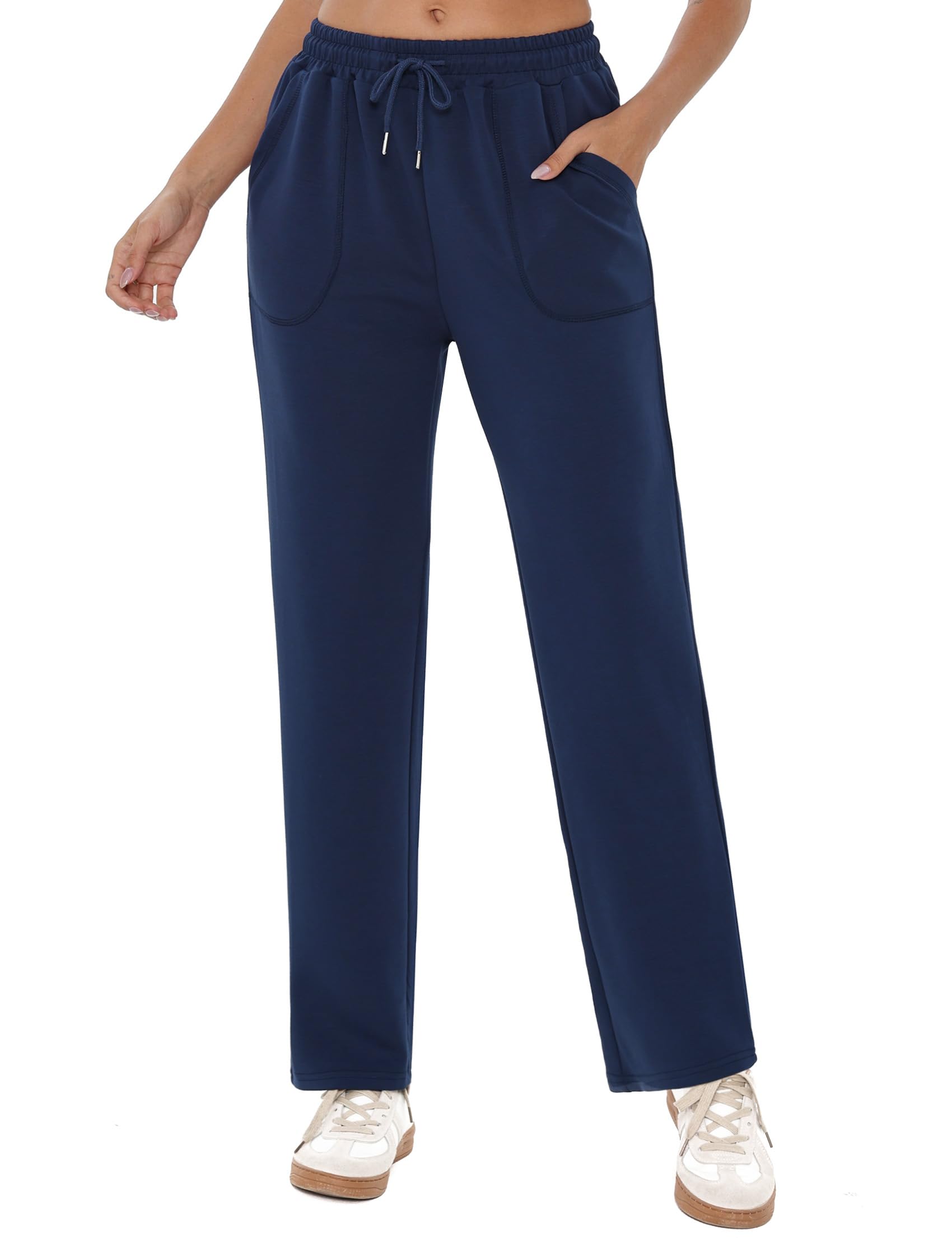 Crewhpo Jogginghose Damen Sporthose Lang Trainingshose Sweathose High Waist Sweatpants Laufhose Gerade Freizeithose für Jogging Sport Yoga Gym