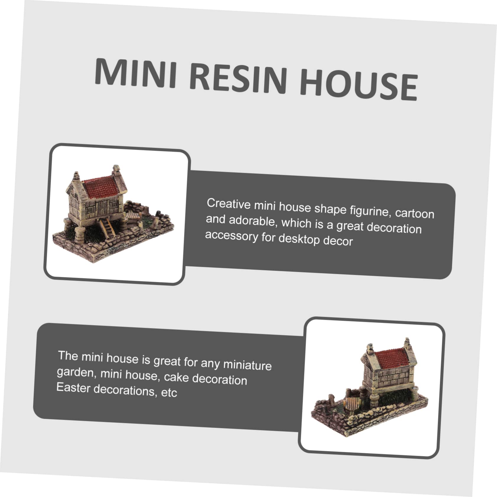 Toddmomy Miniature Maison Résine pour Décoration De Jardin Ornement De Maison De Poupée Accessoire De Paysage pour Terrarium Balcon Jardin Et Bureau Résistant Aux Intempéries Design