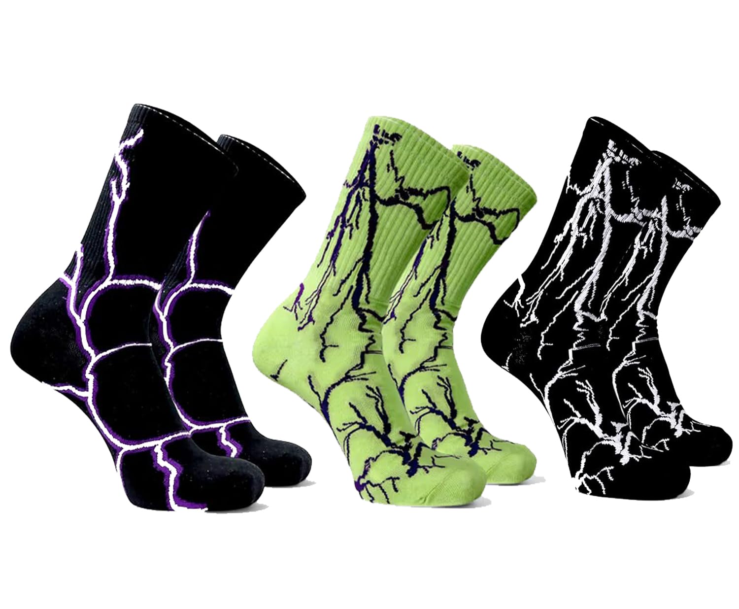Crew Socks Breathable Stretch Knit Moisture Wicking Comfortable Everyday Athletic Walking Training Work Casual Crew Length Unisex Adult Socks (3 Pair)-image-15