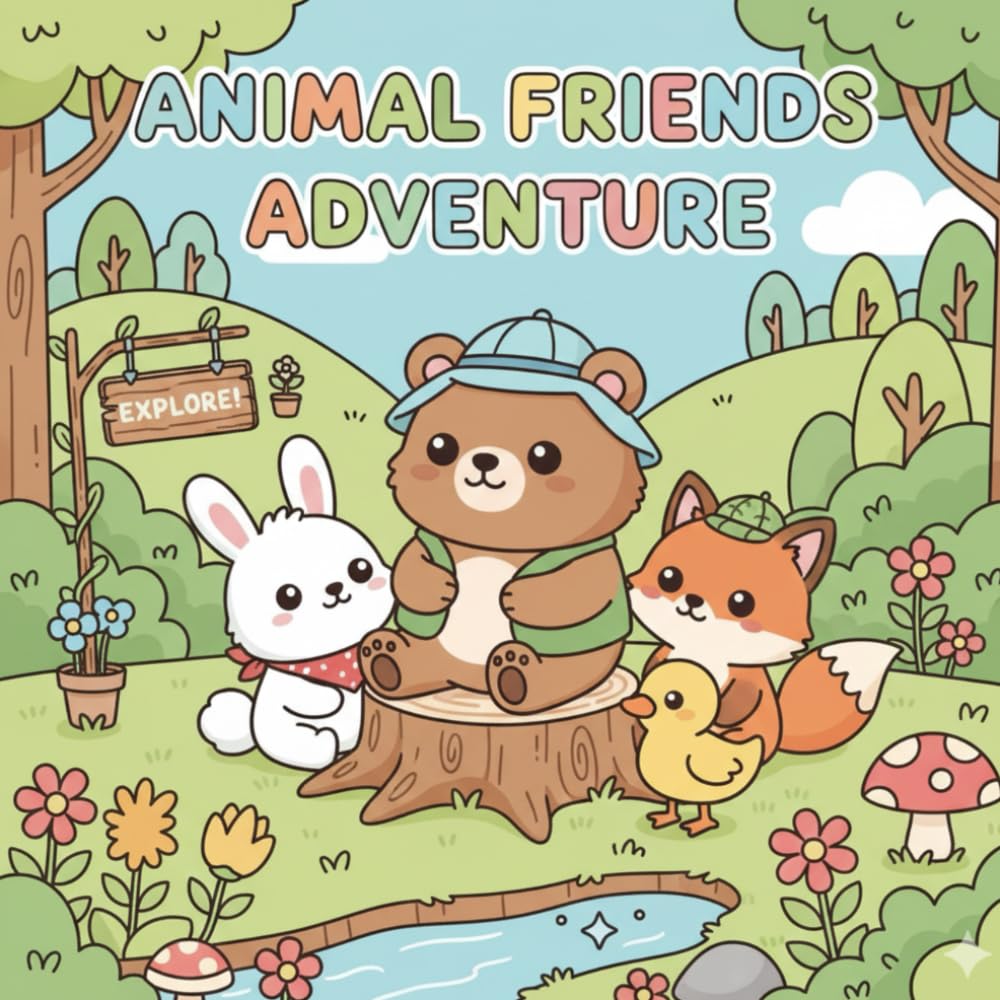 Animal Friends Adventure: Fun & Relaxing Animal-Themed Coloring Pages