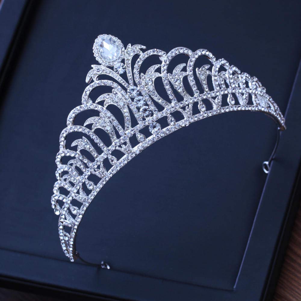 Tiara, stop strasu, biżuteria na głowę, srebrna, dla kobiet, prosta, modna ozdoba na wesele, ozdoba do włosów, w stylu vintage, na imprezę, prezent