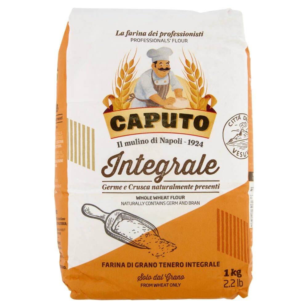 Italian Gourmet Vollkorn Weizenmehl – 20 x 1kg Vorteilspack Whole Wheat Flour für Brot, Pizza, Focaccia, Pasta & Backen + Italian Gourmet Polpa