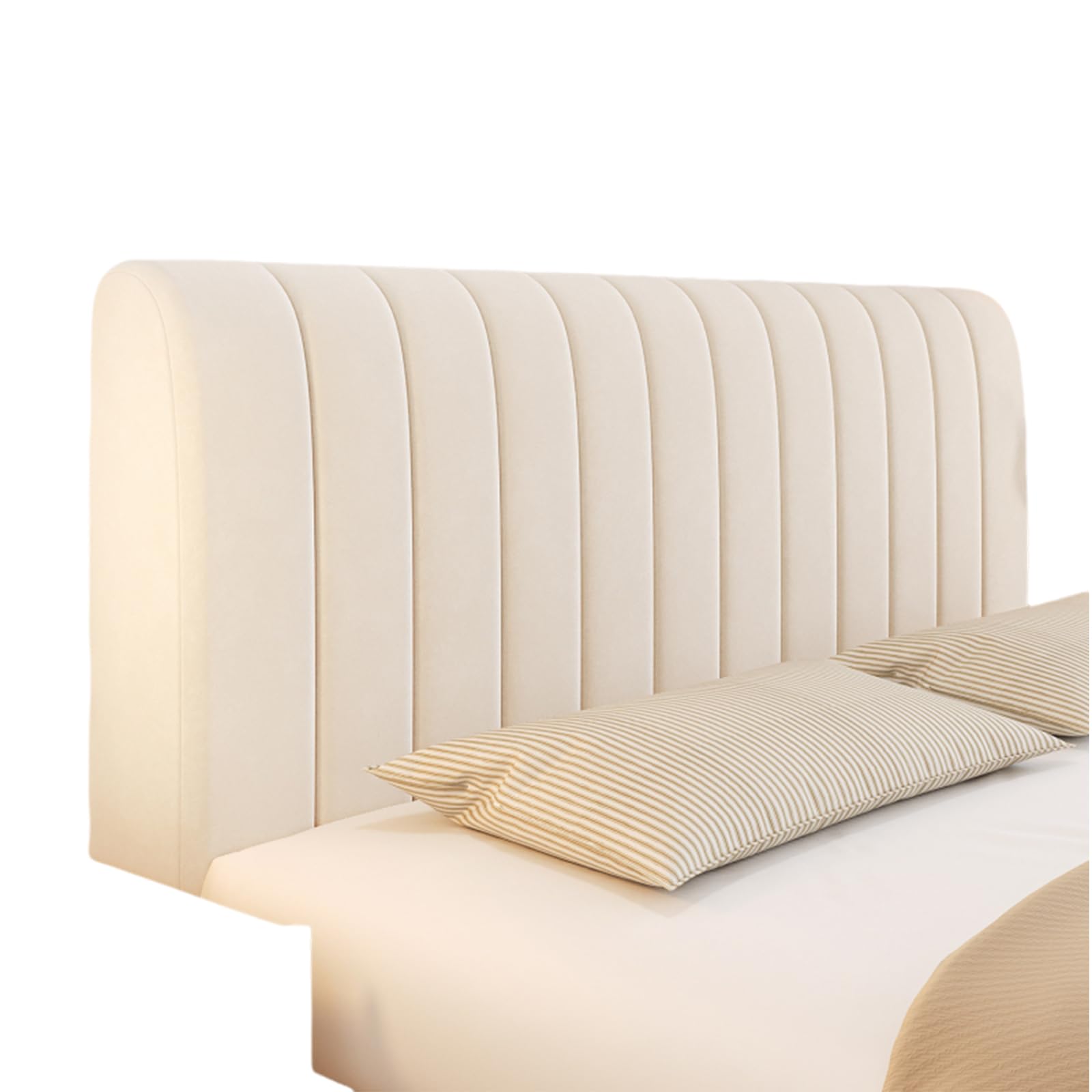 DSXH Headboard sliding cover universal headboard moisture-proof full package modern elastic headboard cover extension dustproof headboard cover protector bedroom decoration (Beige, 200cm)