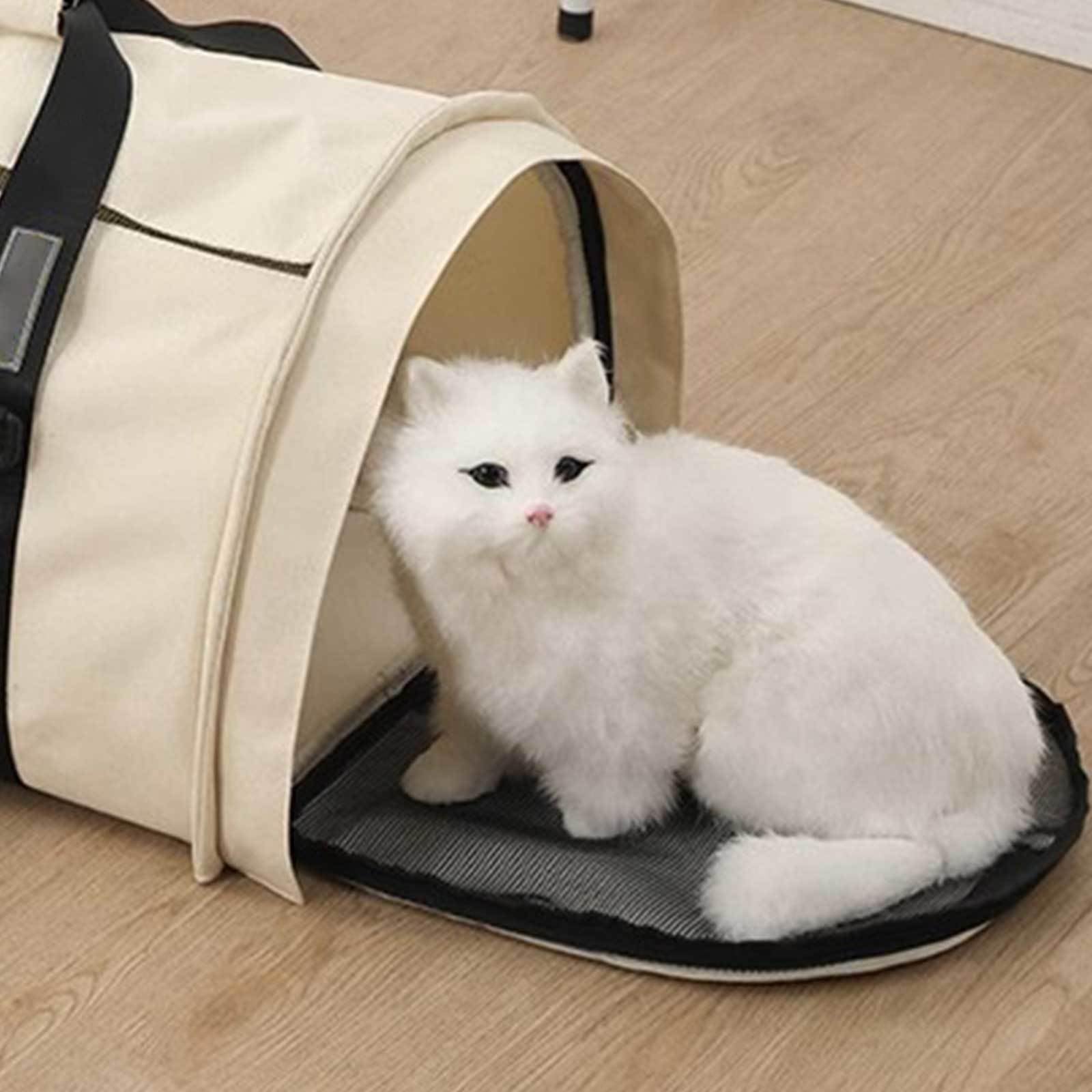 Bolsa de Transporte para Gatos y Perros Bolso Ligero para Mascotas con Lados Suaves Bolsa de Hombro Transpirable para Animales Pequeños, Conejos, Cachorros y Gatitos de hasta 10 LB,Beige