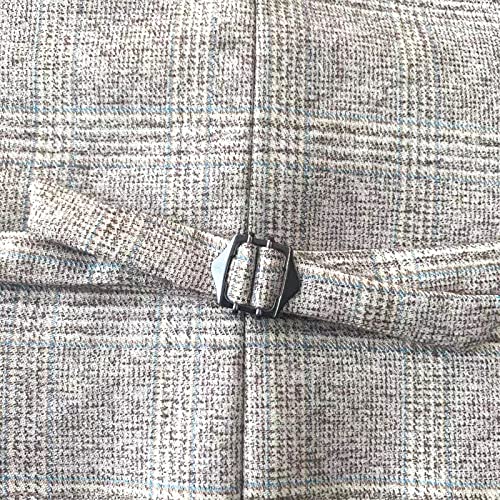 Heren pak vesten mannen vest vest man plaid jas gestreepte tweed v-hals slim fit gilet bruiloft kleding (Color : Champagne, Size : XXXX-large