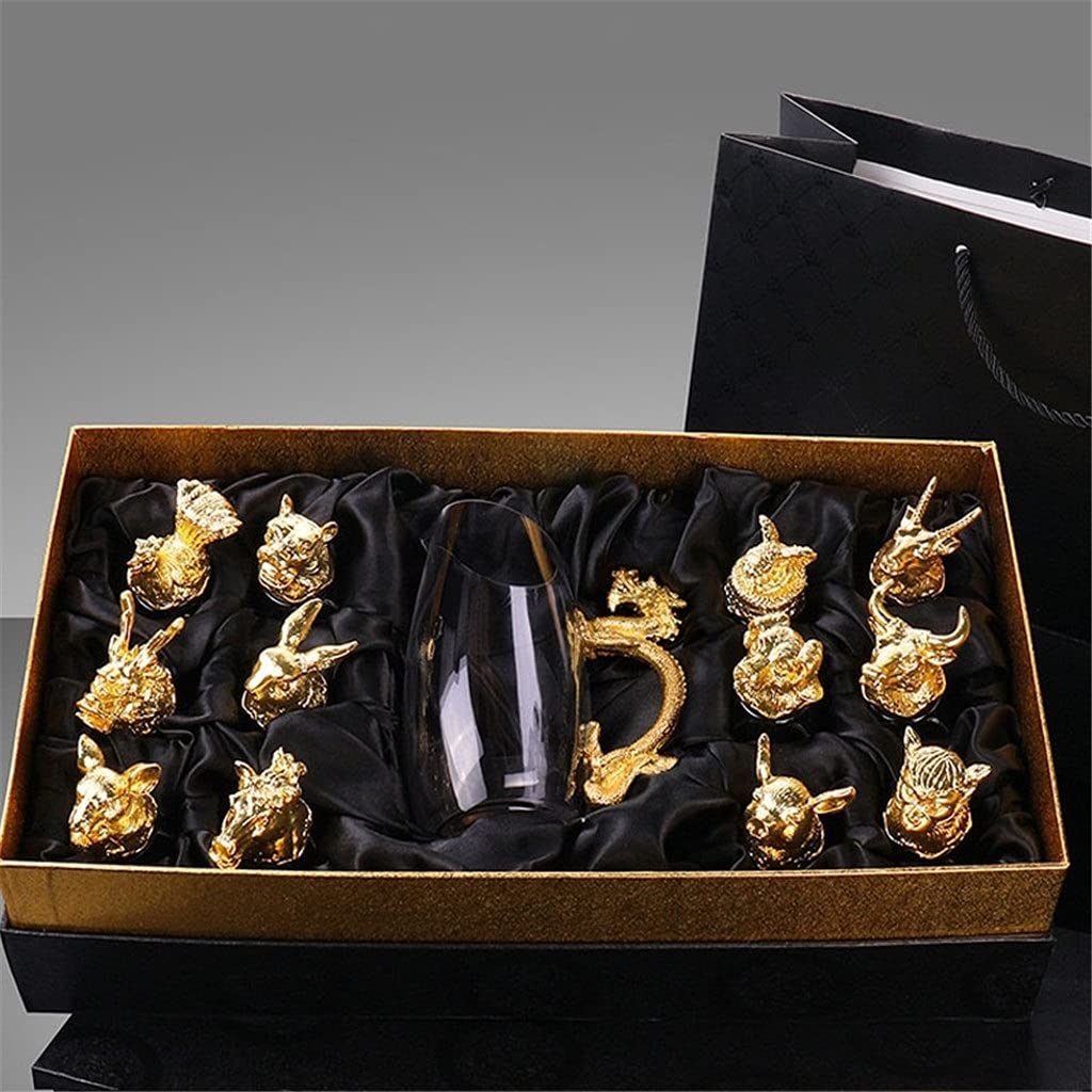 Set di decanter per bicchieri da vino bianco zodiacale in vetro di cristallo per uso domestico 12 set da bar regalo retrò cinese per feste da ristorante