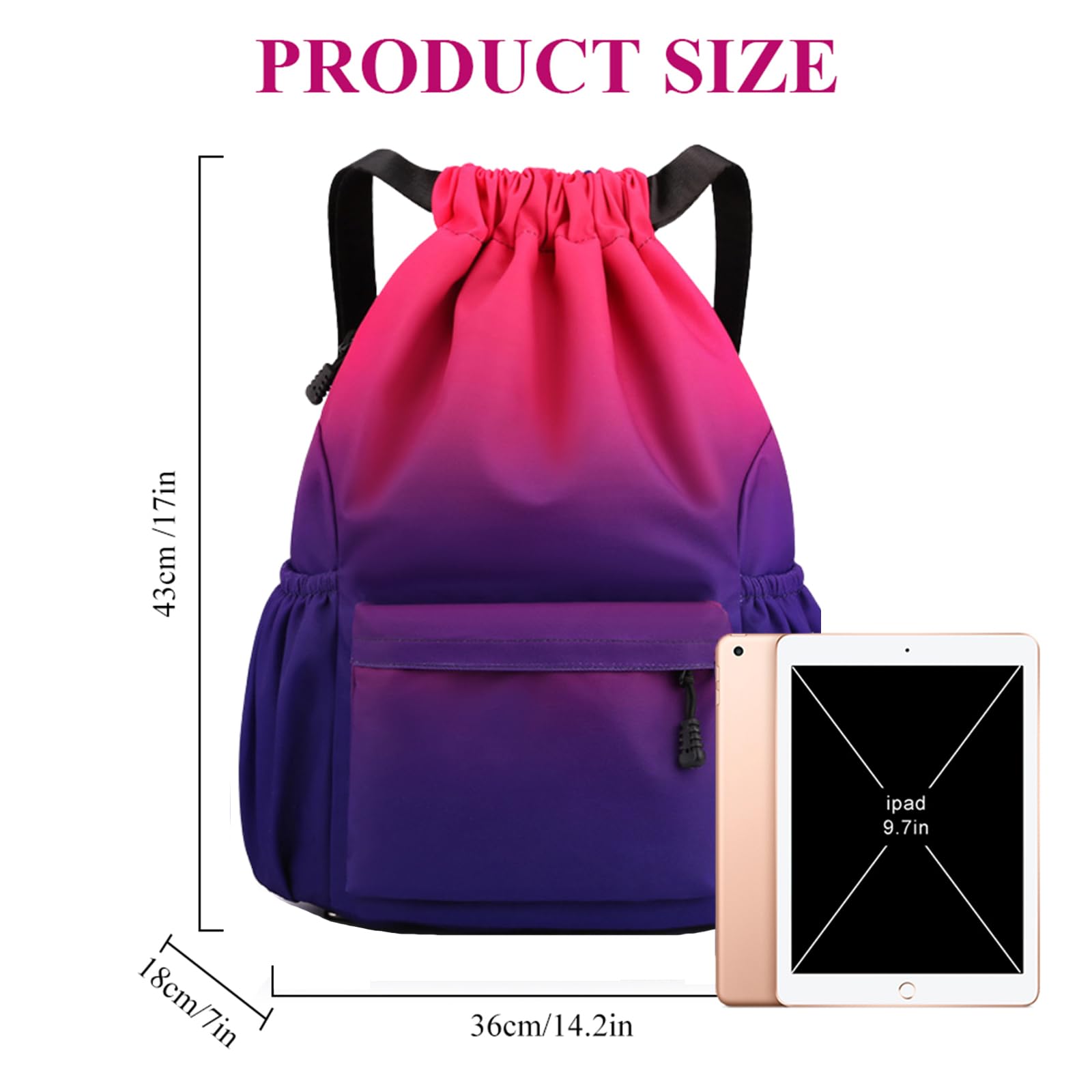 flintronic Borsa con Coulisse, Sacca Sportiva Palestra, Zaino con Coulisse Impermeabile, Sacca da Palestra con Coulisse, Borsa Palestra con Coulisse per Spiaggia Nuoto Fitness