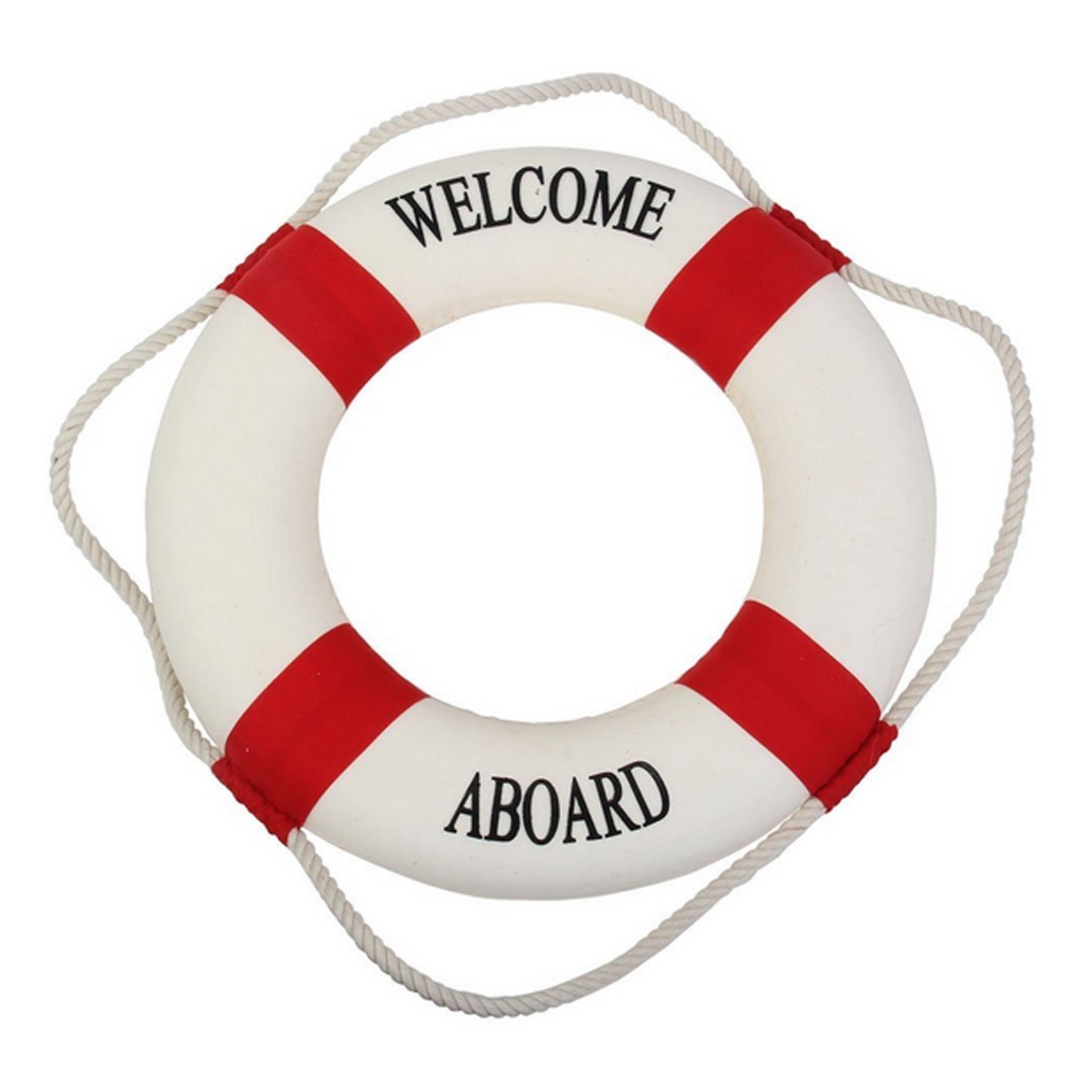 Lalang Red Mediterranean Style Decorative Cloth Life Ring Buoy Room Decor (20Cm, )