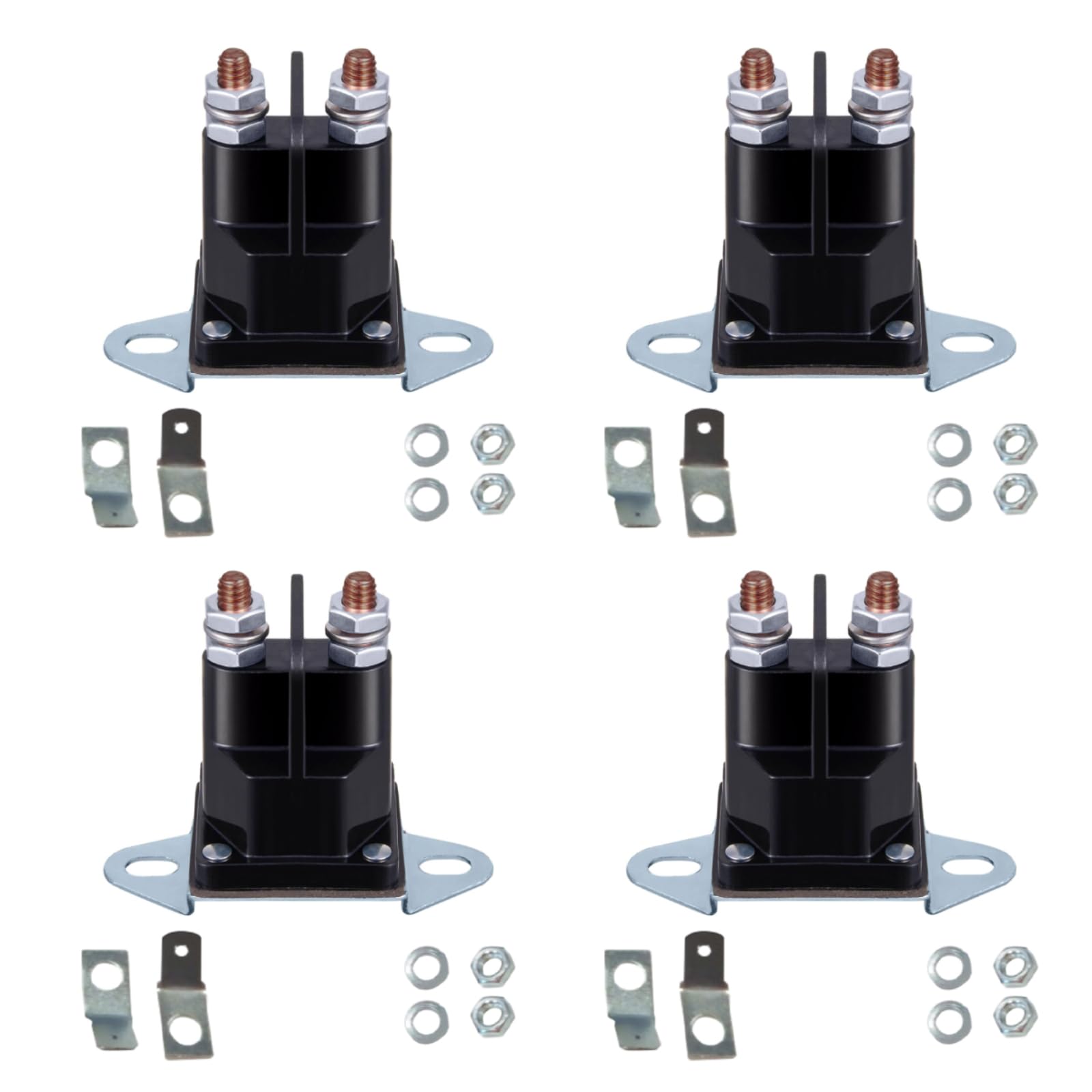 4 piezas de repuesto de solenoide de arranque de motor de bobina de latón de 12 V, kit de relé de arranque de solenoide para cortacésped Castel Garden