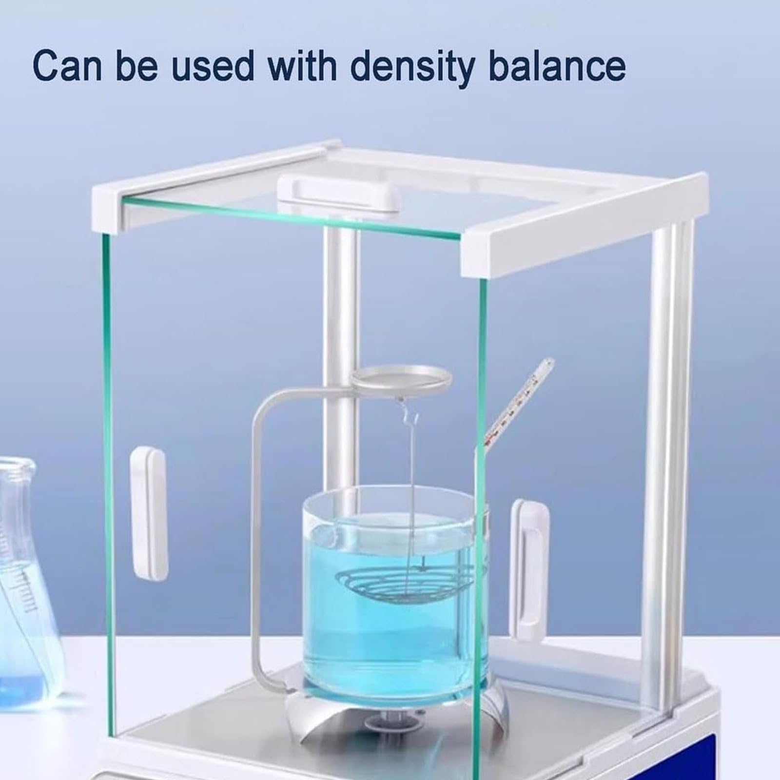 Kit Para Determinación De Densidad, Balanza Electrónica De Gravedad Específica Con Termómetro, Estructura Robusta Y Estable, Para Determinación De Densidad De Líquidos Y Sólidos En Laboratorio
