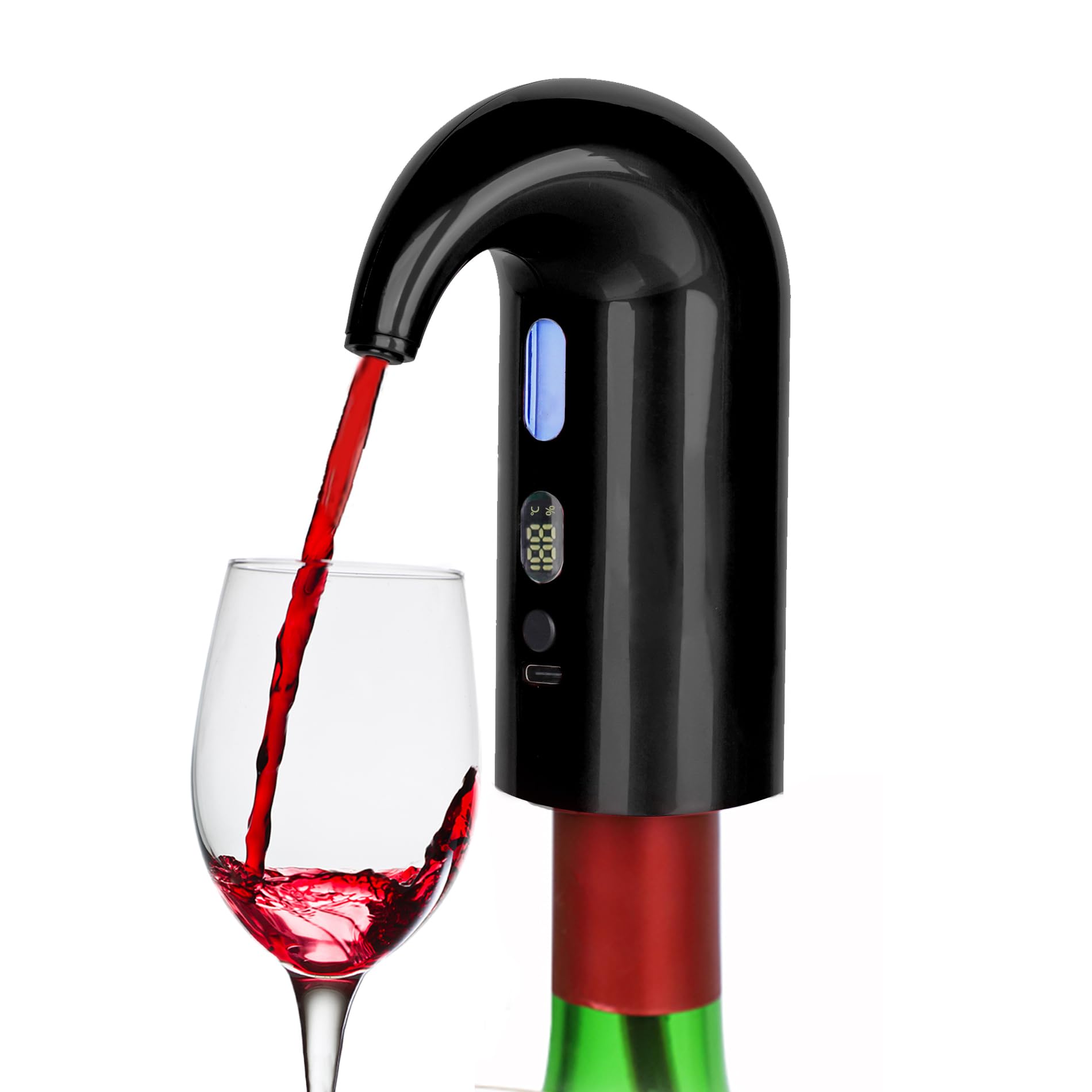 Aeratore Elettrico per Vino Versatore, Decanter Portatile One-Touch Ricaricabile