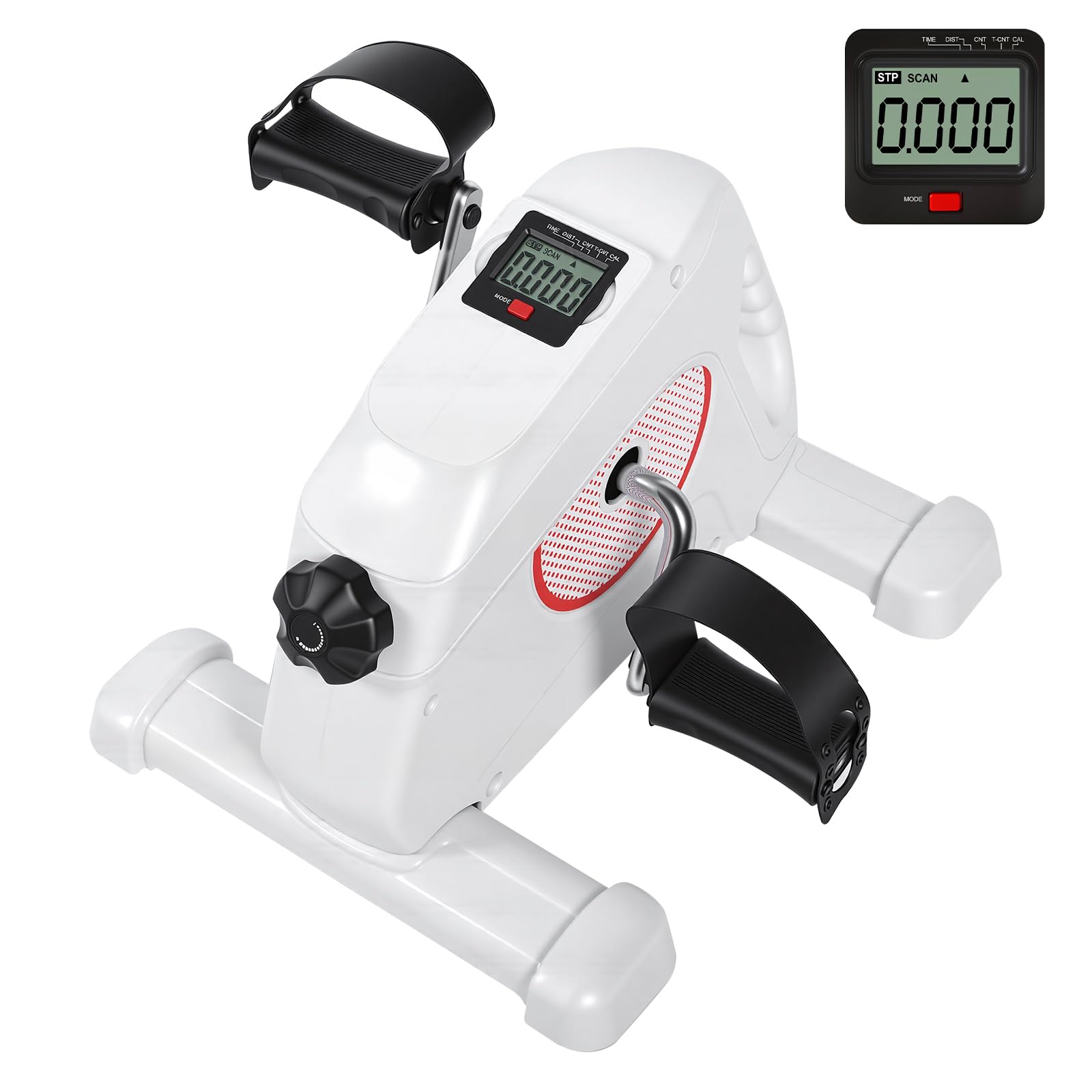 Panana Pedal Exerciser, Mini Exercise Bike for Arm & Leg, Quiet Under Desk Pedal Machine with Adjustable Resistance & LCD Monitor, Portable Seated Exerciser for Home, Office & Rehabilitation
