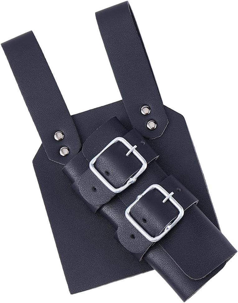 GORGECRAFT Renaissance Leather Sword Holster Black Right Hand Sword Sheath Belt Medieval Sword Frog Holster PU Leather Sword Holder for Dagger Knight Pirate Cosplay Costume - Image 5