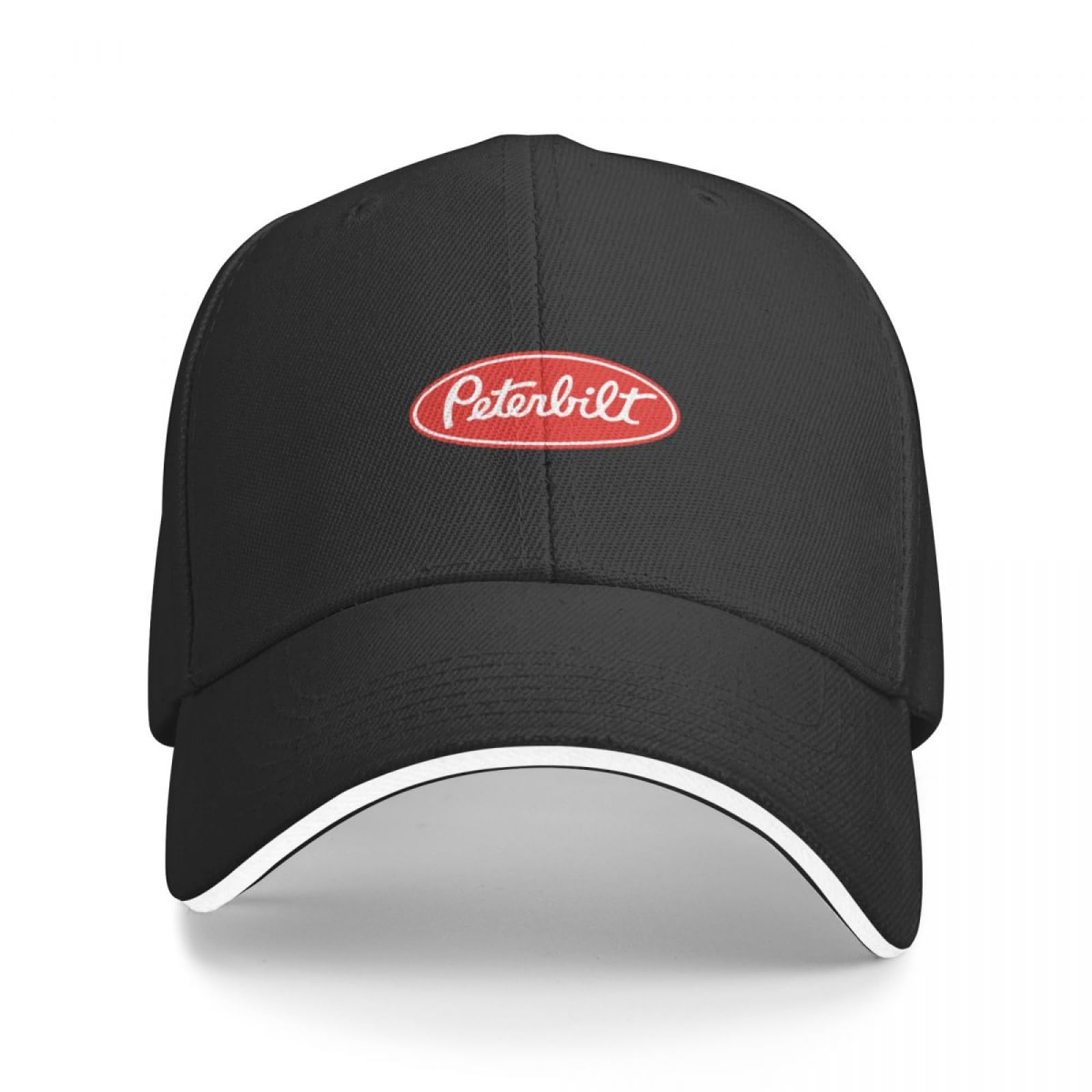 Cizieoe Unisex Black Baseball Cap Red Peterbilt Vintage Cosplay Hard Hat Caps