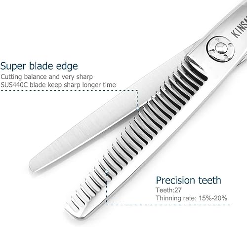 Miniatura 4 de Tijeras de corte de cabello de 6 pulgadas y tijeras de adelgazamiento de cabello de 5.75 pulgadas Tijeras de peluquería Tijeras de peluquería Kinsaro