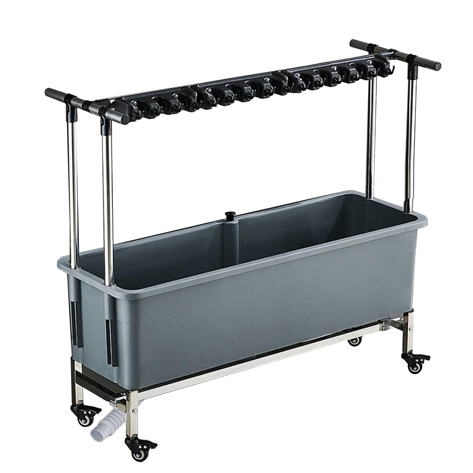 Plastic Mop Sink, Laundry Room Slop Sink, Floor-Standing Household Mop Bucket with 360°Brake Universal Wheels for Commercial Kitchen Restaurant Garages(A-88x40.5x124cm)