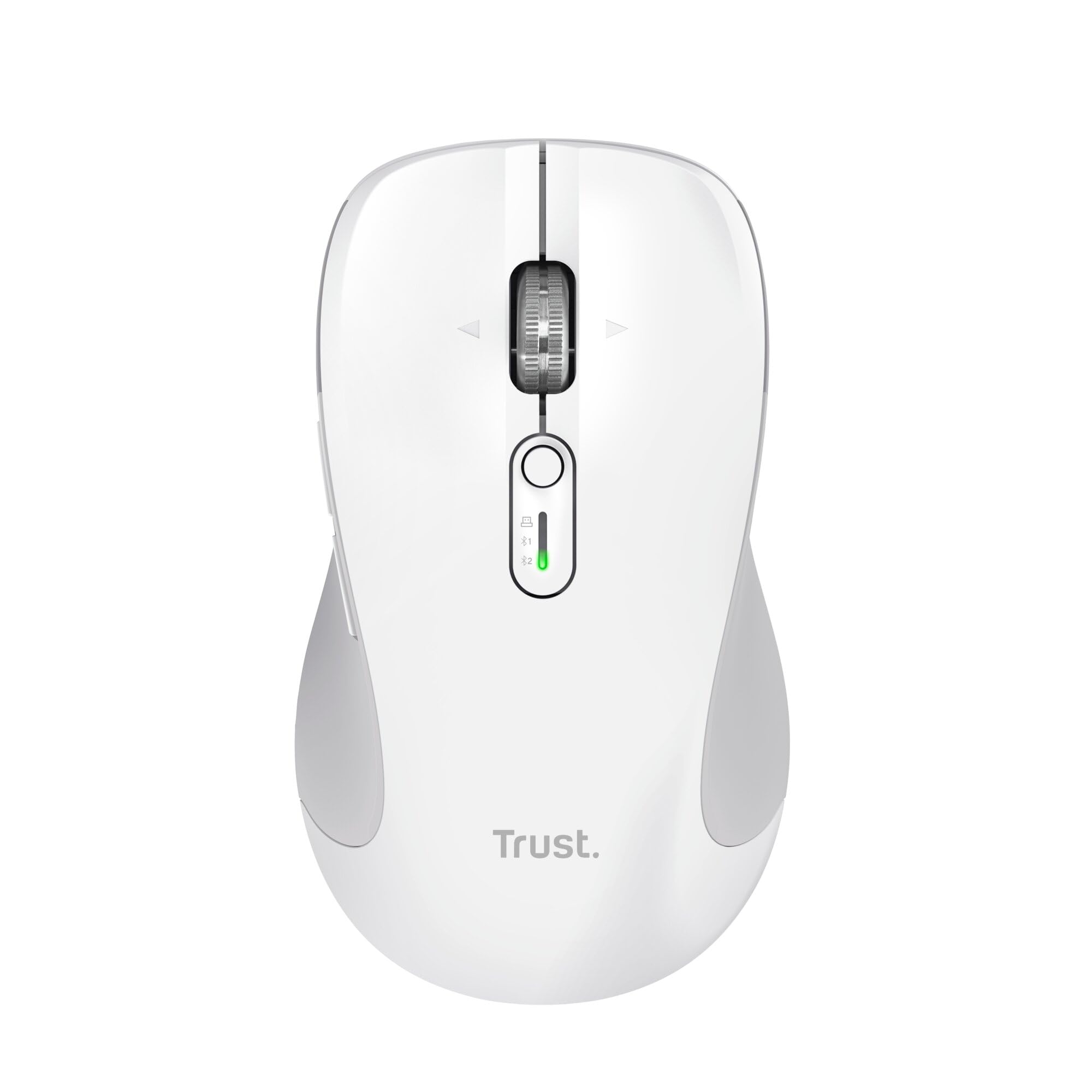 Trust Ferro Ratón Inalámbrico con Desplazamiento Rápido y Horizontal, Bluetooth + 2.4GHz, Mouse Silencioso Multidispositivo, 65% Plástico Reciclado, PC Ordenador Portátil Mac, Blanco