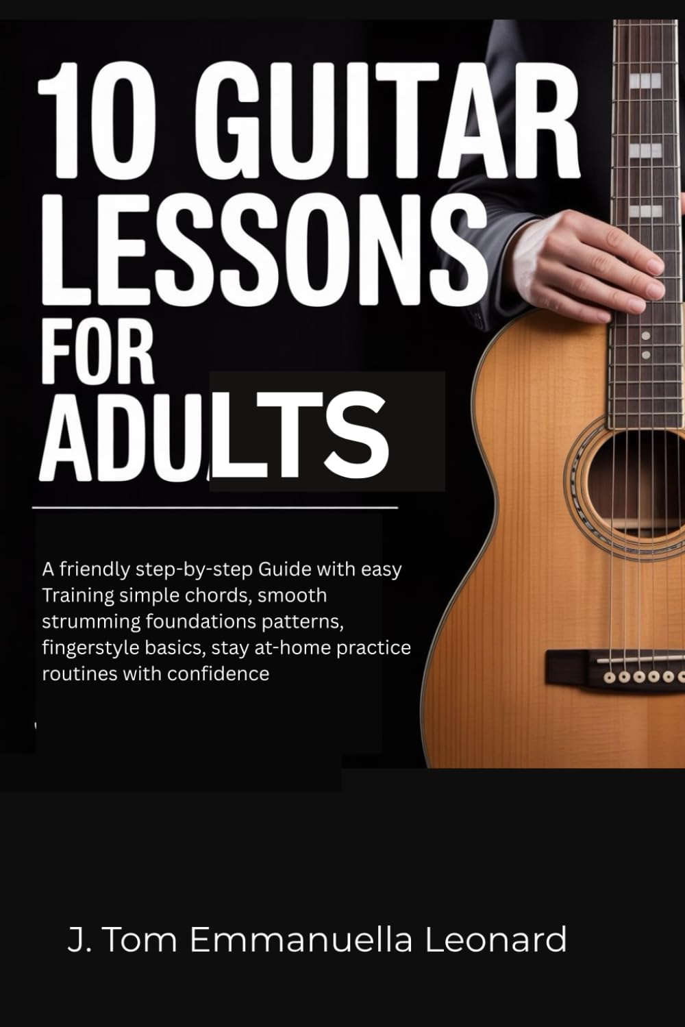 10 Guitar Lessons for Adults: A friendly step-by-step Guide with easy Training simple chords, smooth strumming foundations patterns, fingerstyle basics, stay at-home practice routines with confidence