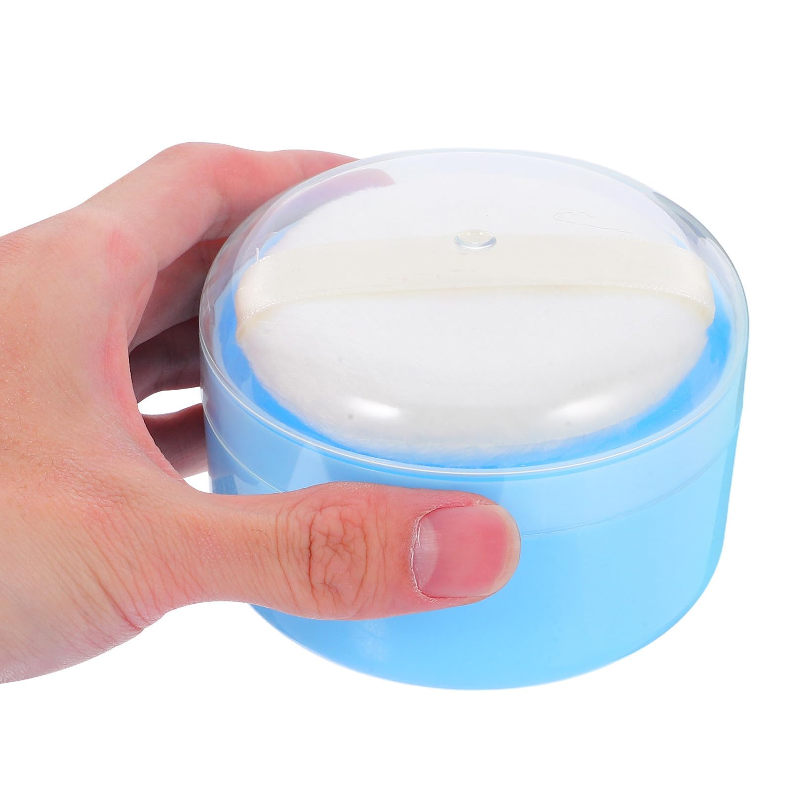 POPETPOP Tragbare Babypuderdose mit Puderquasten Etui aus Kunststoff und Baumwolle Einfache Einhandbedienung für Babykörper für Täglichen Gebrauch zu Hause