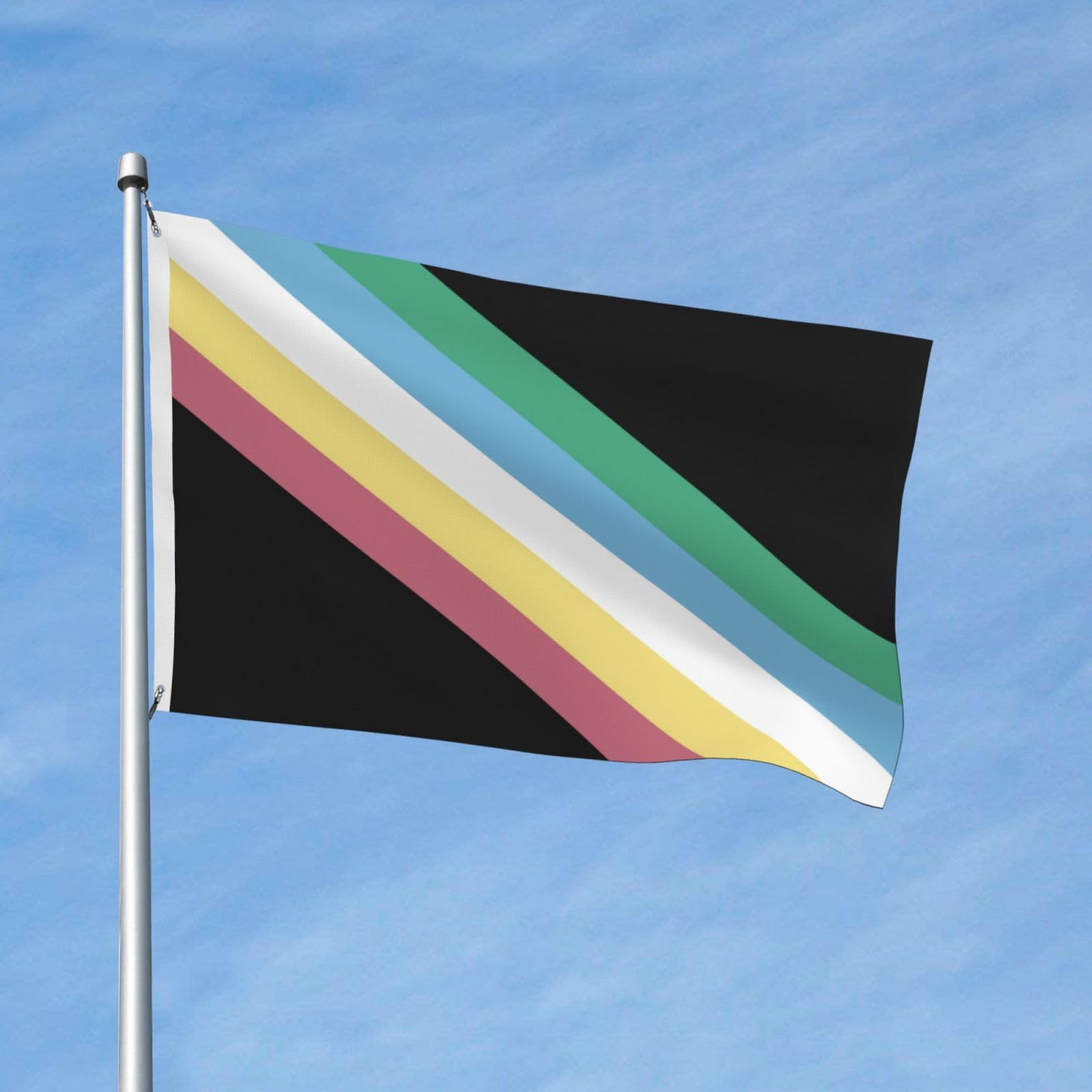 zyatbwi Pride Flags Visually Safe Disability Pride Flag 3x5 Ft (90x150cm) Disability Pride Month Flag With 2 Stainless Steel Washer for Home Outdoor Indoor Garden Home Decoration Banner