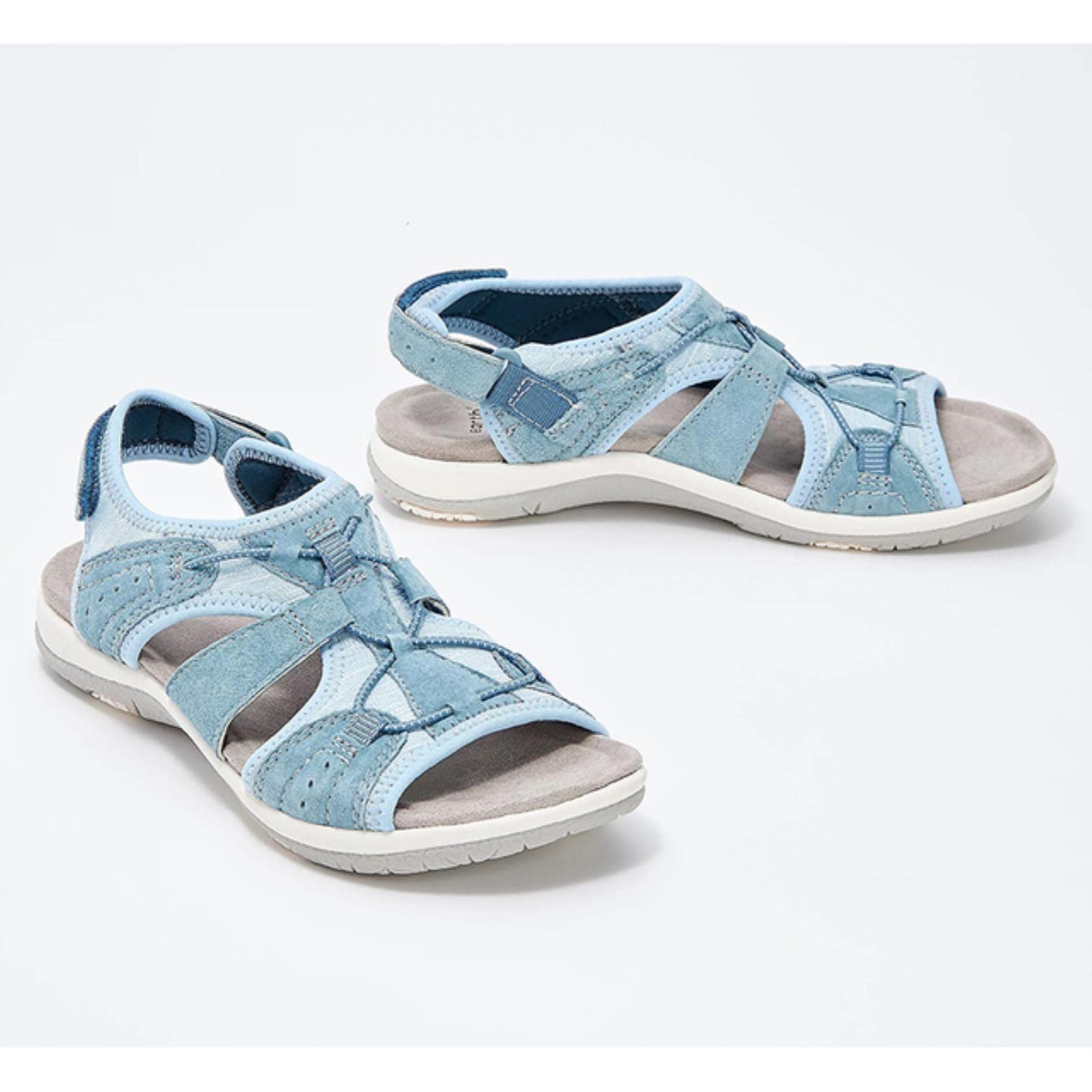 Ecoodisk Women Sandals Hollow Out Summer Comfortable Sport Sandals Open Toe Non-Slip Cut Out Soft Female Sandalias-lightblue,39