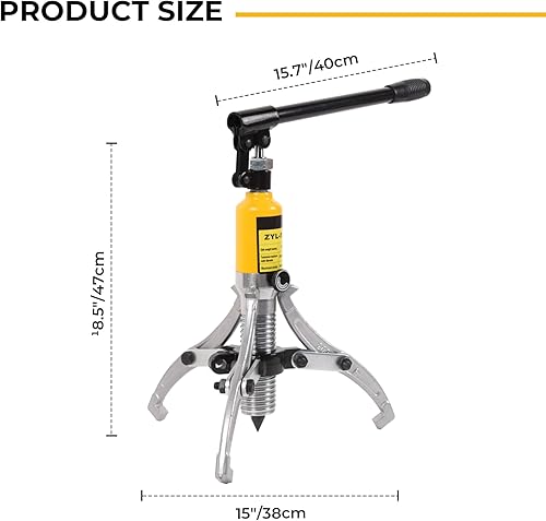 Miniatura 7 de Doppy Extractor de engranajes hidráulicos de 5 toneladas, separador de cubo de cojinete de 2 o 3 mordazas ajustable, para tirar de bujes,
