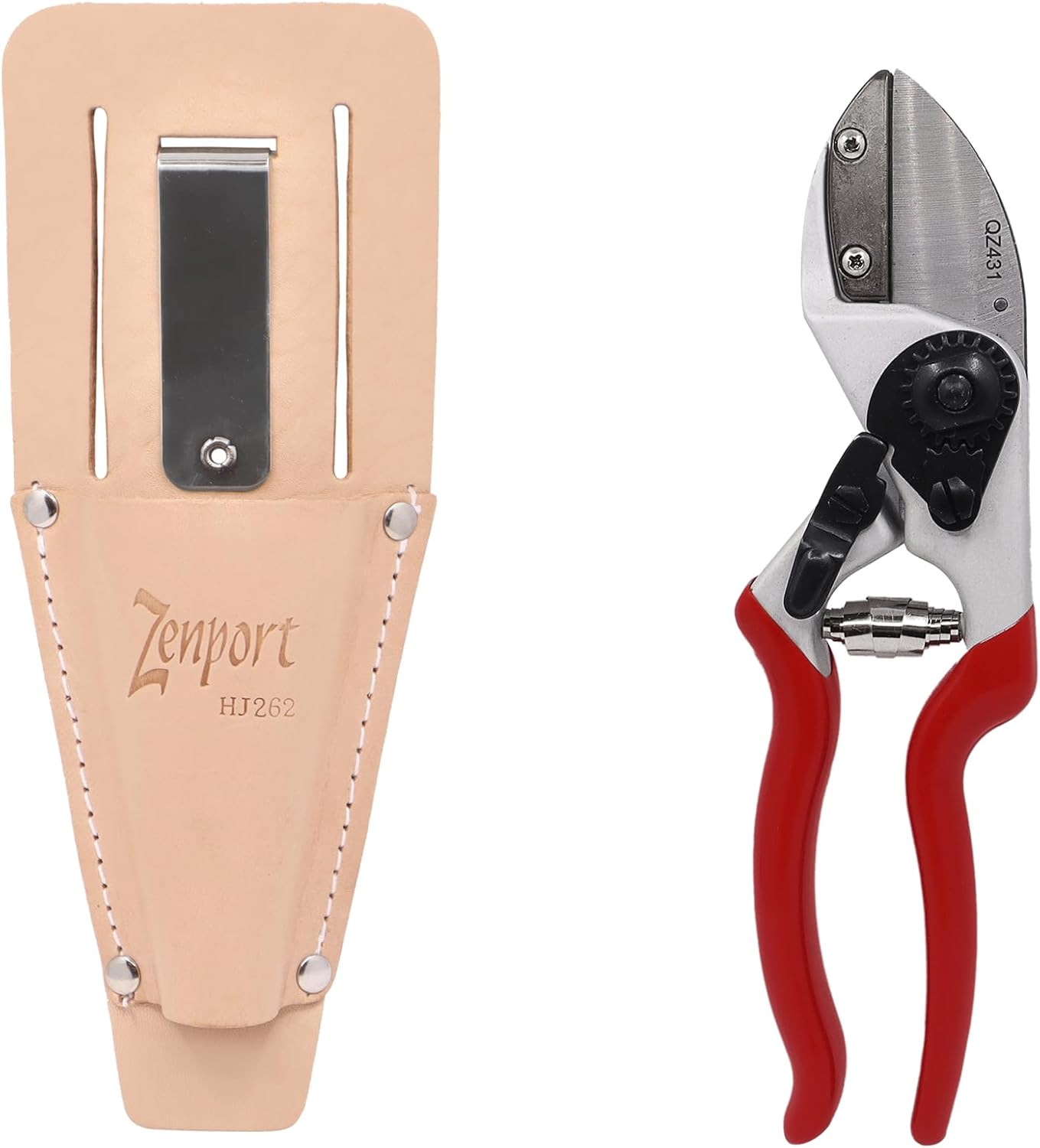QZ431 Anvil Pruner and HJ262 Leather Pruner Sheath