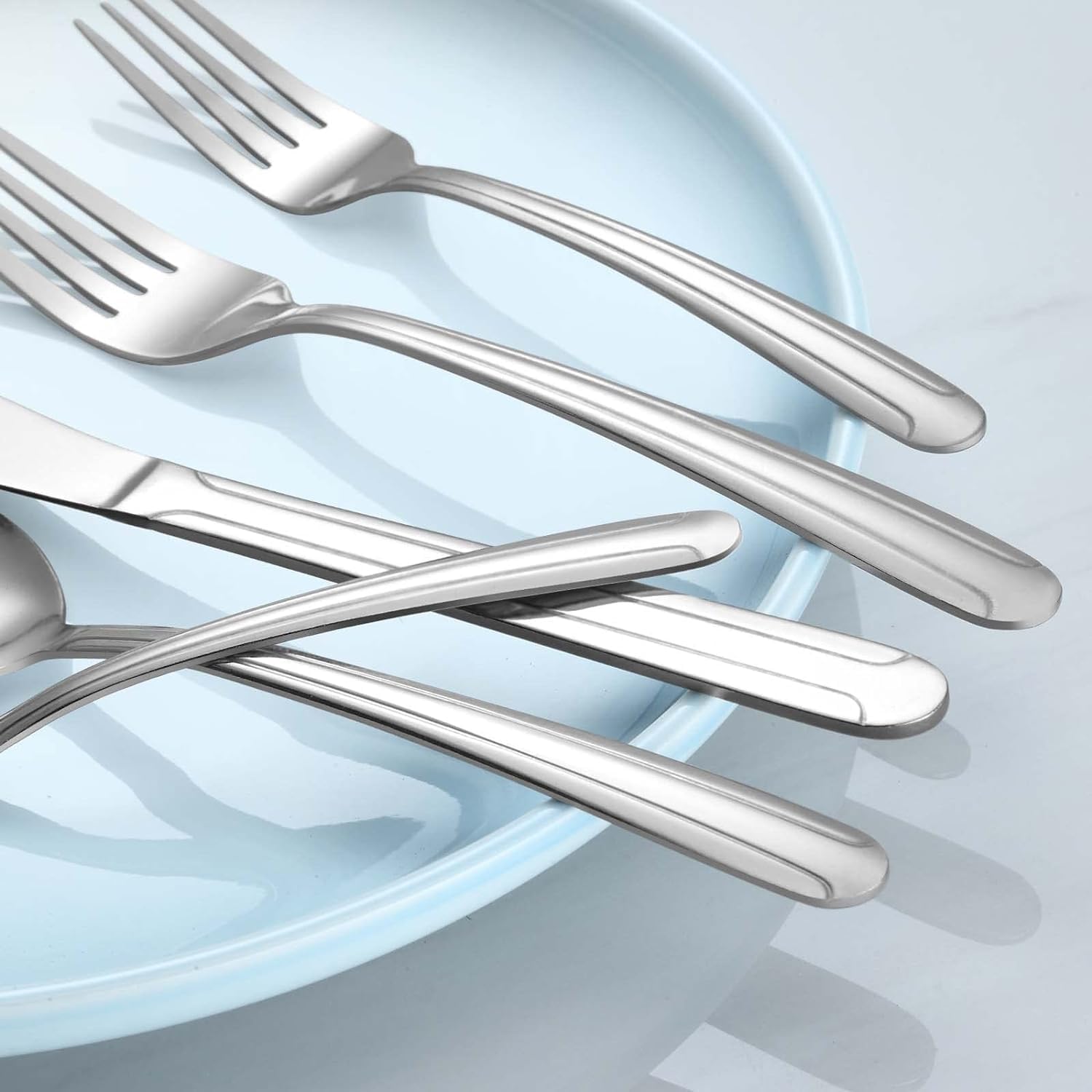 40-Piece Stainless Steel Silverware Set for 8, Flatware Cutlery Set Includes Forks Knives Spoons, Mirror Polished Dishwasher Safe Utensils for Home Kitchen Restaurant Hotel