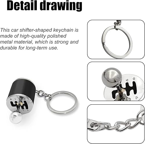 Miniatura 3 de Mini llavero de palanca de cambios de transmisión manual de seis velocidades, modelo creativo de piezas de automóvil, llavero de anillo de llavero