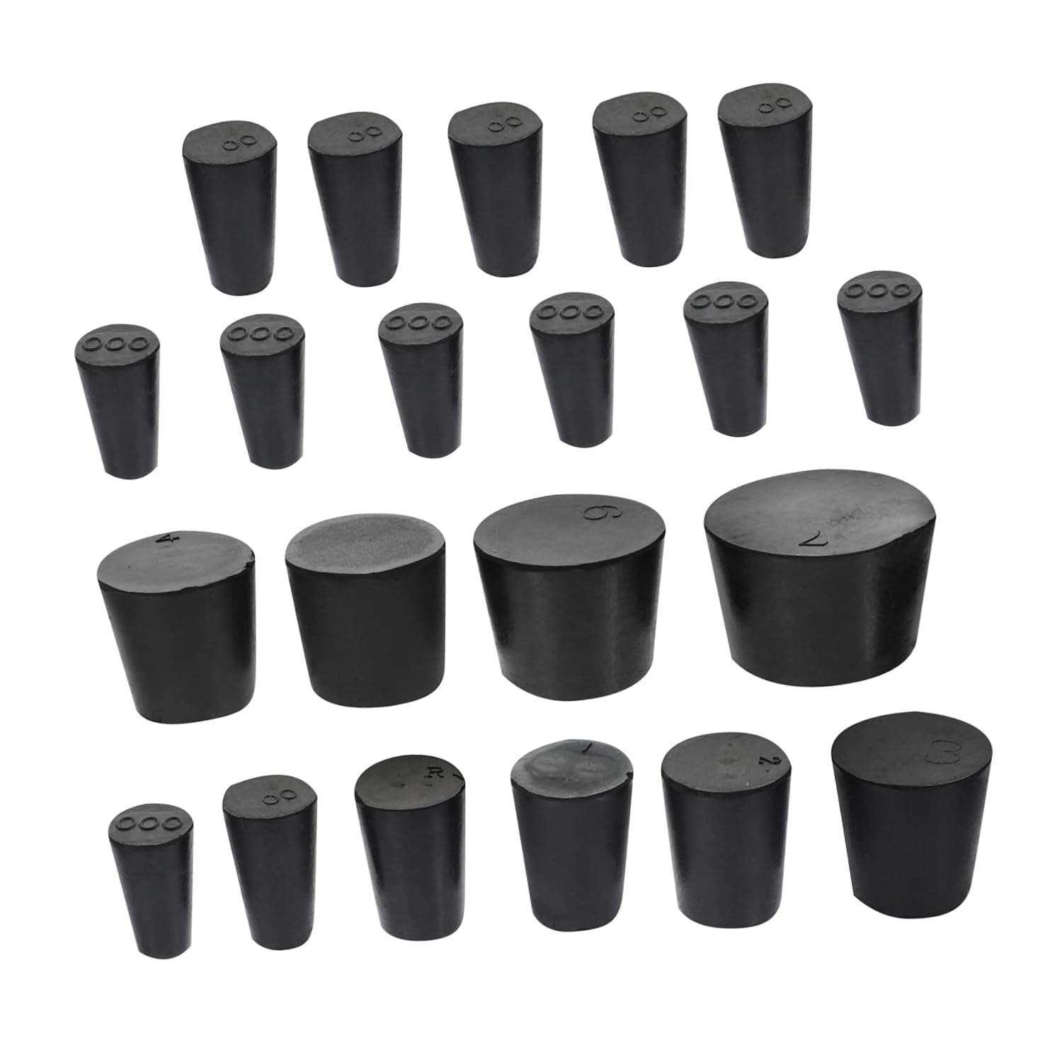 27pcs Tapered Rubber Stoppers for Lab Use Assorted for Sealing Test Tubes Flask and Other Laboratory Equipment Insulation and Leakage Prevention