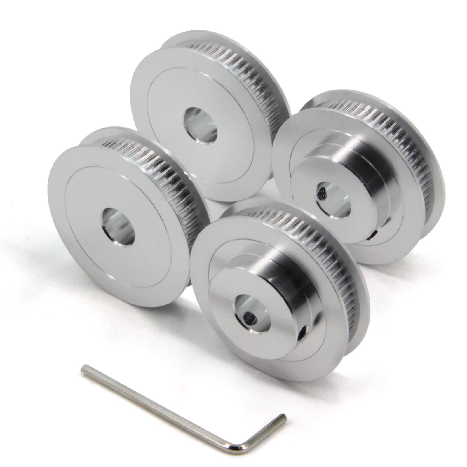 2GT Pulleys 80 Teeth 5mm Bore 80T Timing Belt Pulleys Synchronous Wheel Aluminum for Width 6mm Belt 3D Printers Parts, 4pcs/Pack(Size: 80T-5mm Bore) — Amazon image 11
