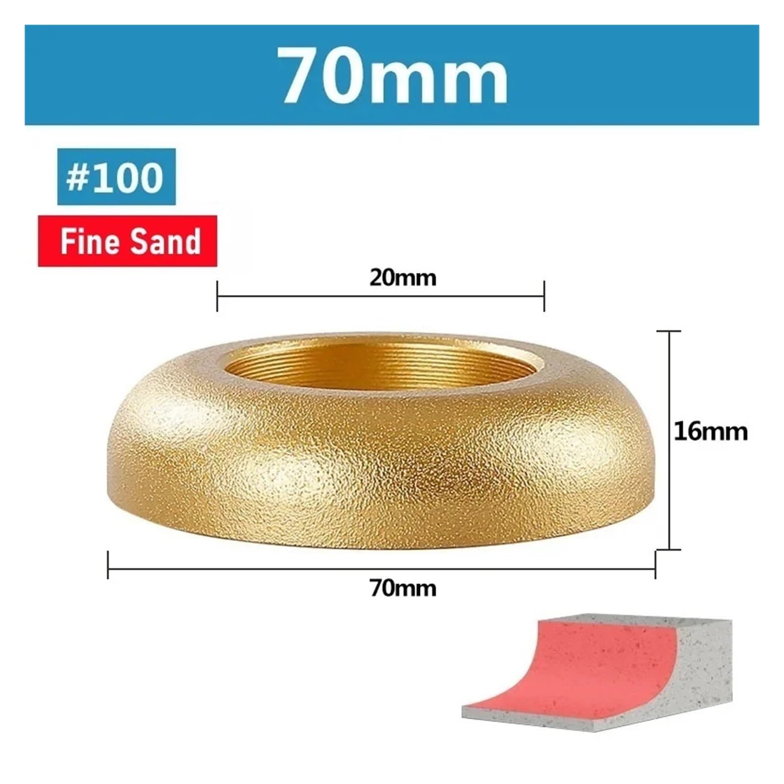 Diamentowa ściernica palcowa - 1 szt. Diamentowa lutowana tarcza palcowa do precyzyjnego wykańczania kamienia(70mm-100 Grit)