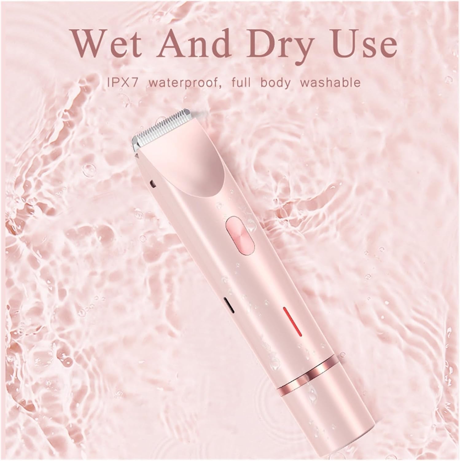 Bikini Trimmer for Women, Electric Shaver and Razor Rechargeable 2-in-1 Body and Facial Epilator, Dual Heads for Painless Trimming of Pubic Hair, Face, Underarms and Legs, IPX7 Waterproof. Shaving Gro