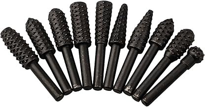 10pcs 1/4 Inch Shank Rotary File Grinding Head for Wood Carving, 6.35mm Electric Grinding Bit for Woodworking, Handheld Drill Accessory for Wood, Plastic, Soft Metal