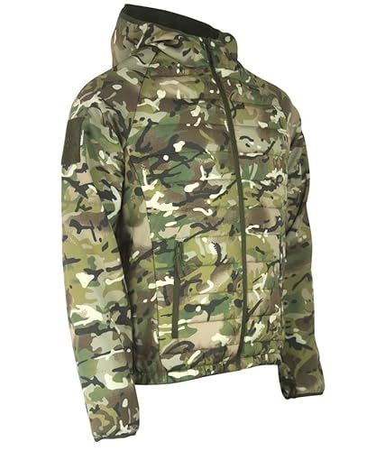Dallaswear Hybrid Tactical MTP/UTP Camo Jacket with Softshell Sleeves and Hood (Large)