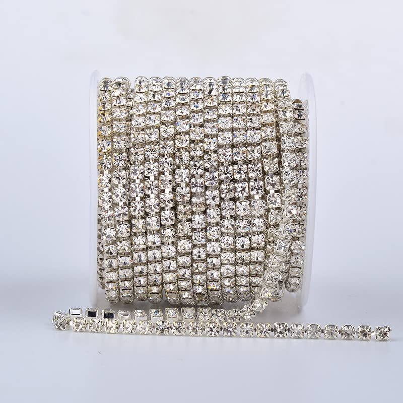 SS6 SS8 SS12 SS18 szycie złotego szkła kryształowego kryształu kubek naszyjnik gęstość pazurów strass banding do majsterkowiczów, złoty jasny kamień, SS28 10 jardów