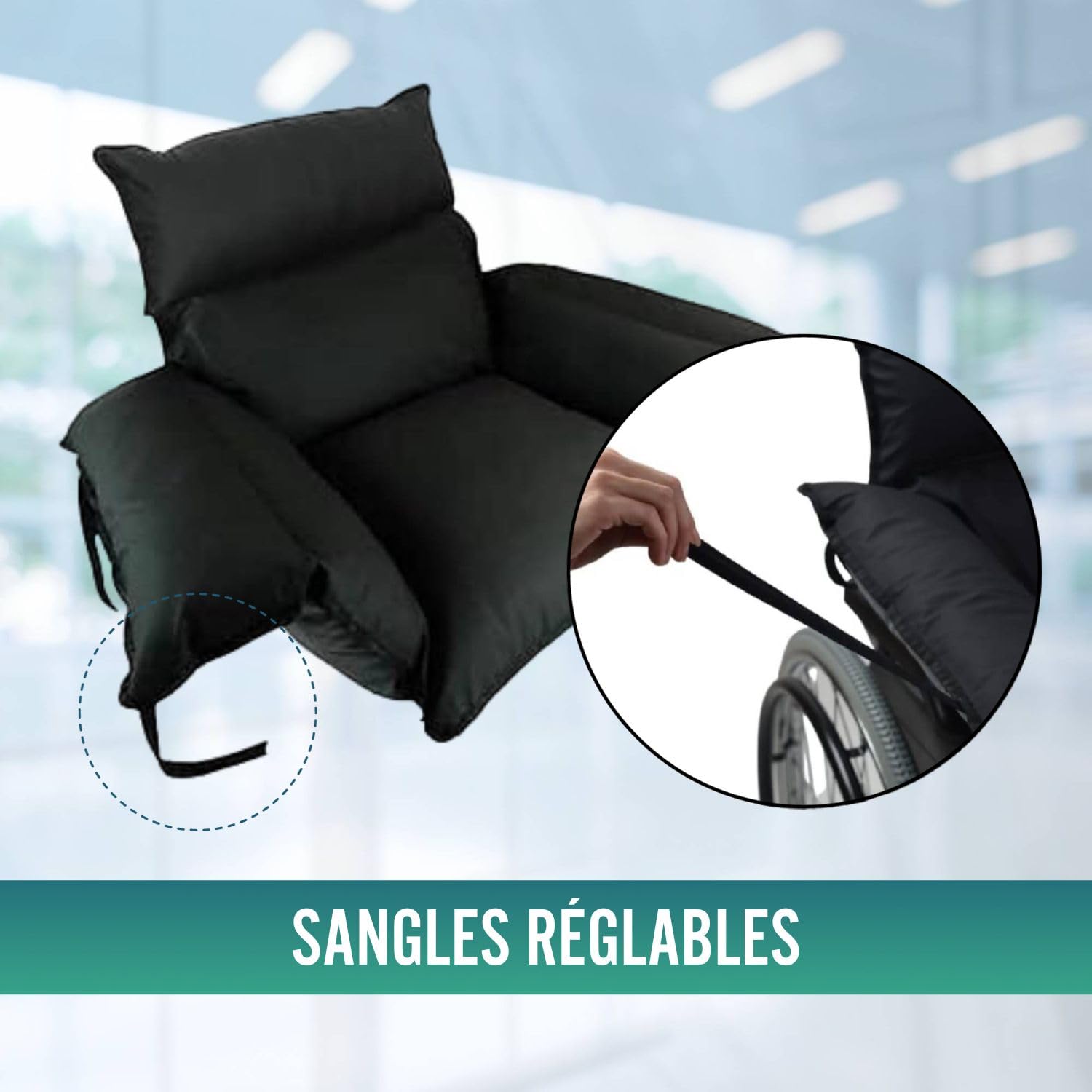 OrtoPrime Protecteur Coussin Anti-escarres pour Fauteuil Roulant + Coussin Anti Escarres pour Fauteuil - Prévient Les Ulcères de Pression et Augmente Le Confort - Coussin Coccyx de Siège Orthopédique
