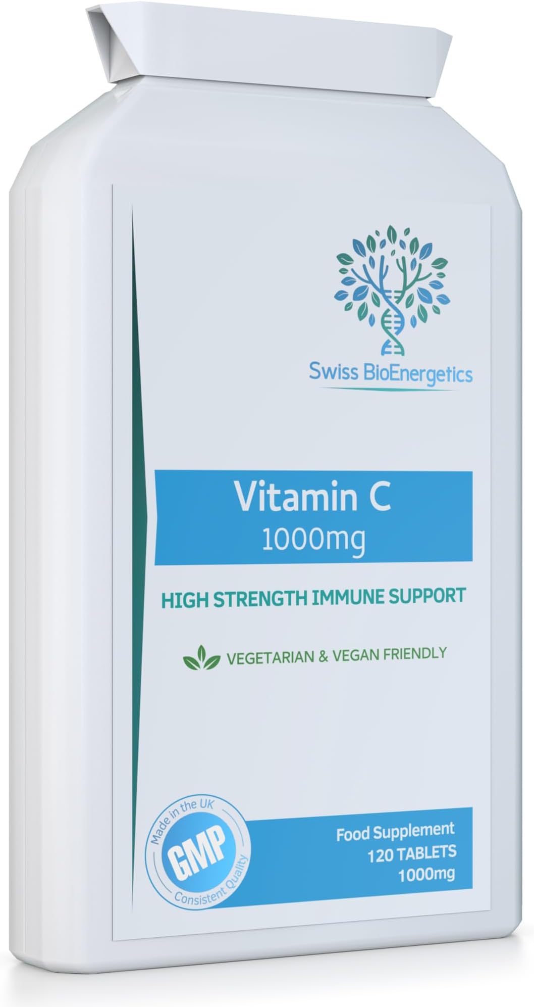 Vitamin C 1000mg 120 Tablets – High Strength Immune Support contributes to The Reduction of Tiredness and Fatigue and to Normal Energy yielding Metabolism. – Exclusively Manufactured in The UK