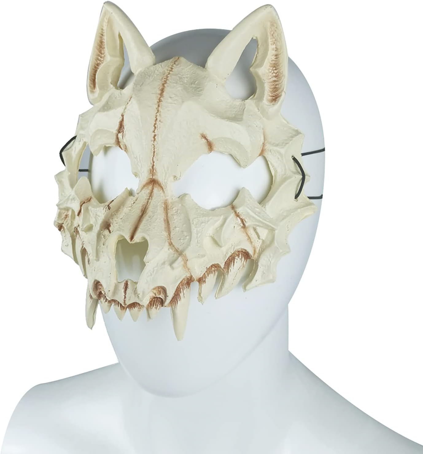 Japanese Half Mask - Black Tiger Mask,Ye Yaksha Dragon God Tengu Black Tortoise, Resin Skull Scary Horror Ninja Mask Costume Props