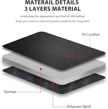 TOYOUN Classic Universal PU Leather Car Front Seat Covers High Back Bucket Seat Cover - Fit Most Cars, Trucks, SUVS, or Vans 2 PCS Gray Auto Seat Covers Set Car Seat Protector for All Seasons