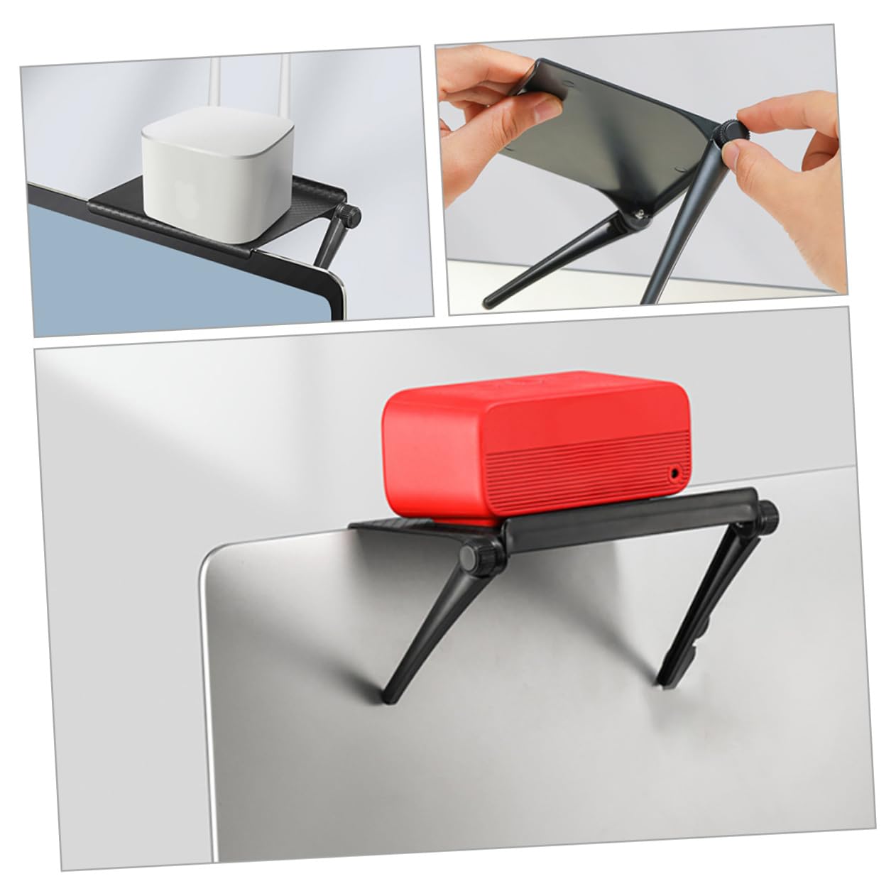 Étagère Supérieure pour Écran et Routeur 16,4x11,3 Cm en Plastique Résistant Support de Rangement Polyvalent pour Télévision Bureau Salon Lot de 3 Pièces