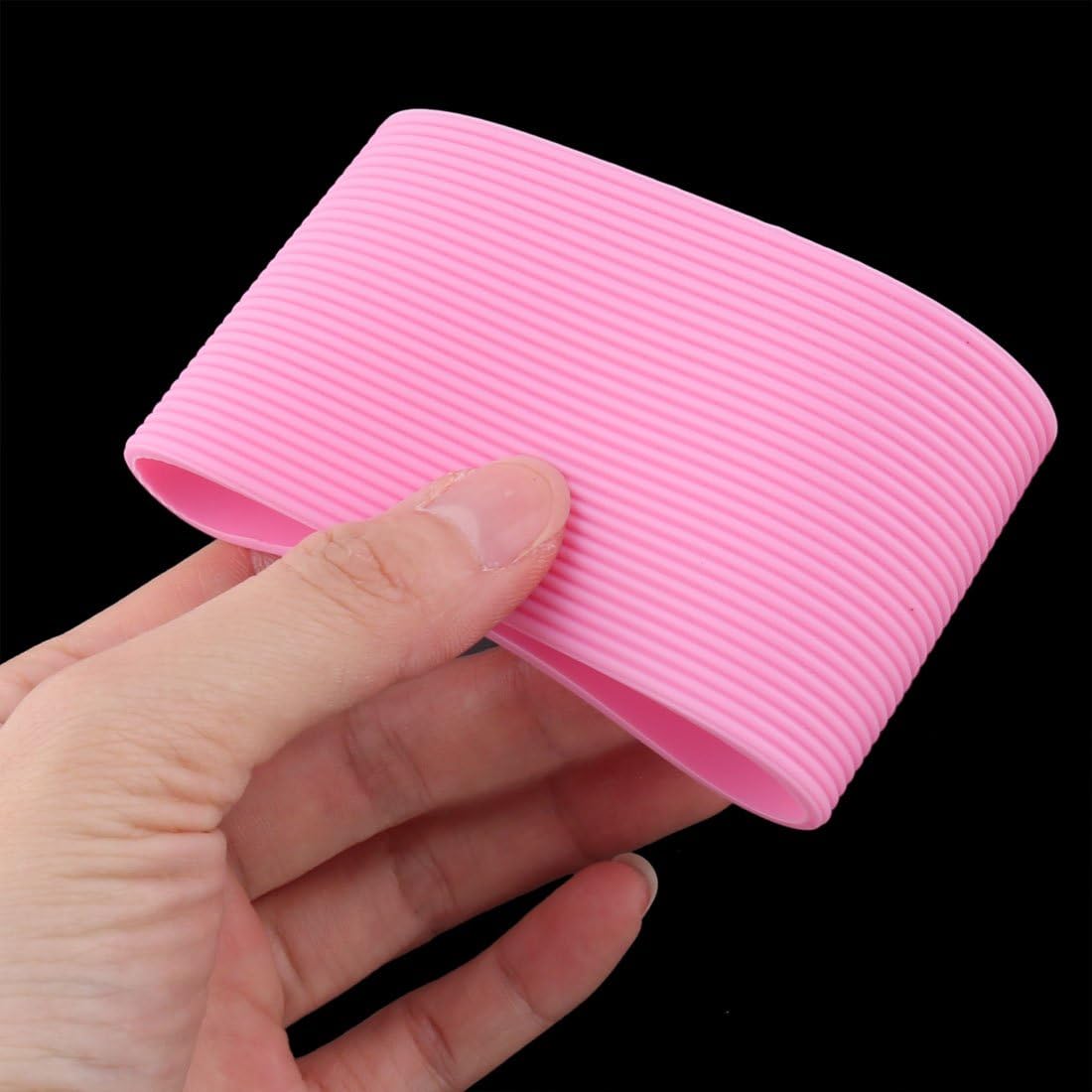 Sourcingmap Silicone Outdoor Round Nonskid Water Bottle Mug Cup Sleeve Cover 6.5cm Dia Pink - Image 4