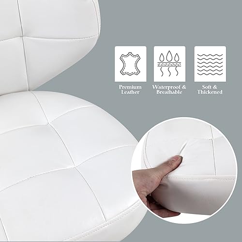 Miniatura 8 de Paddie Taburete de pedicura para tecnología de uñas, taburete hidráulico de spa, soporte de espalda, silla giratoria ajustable de altura corta,