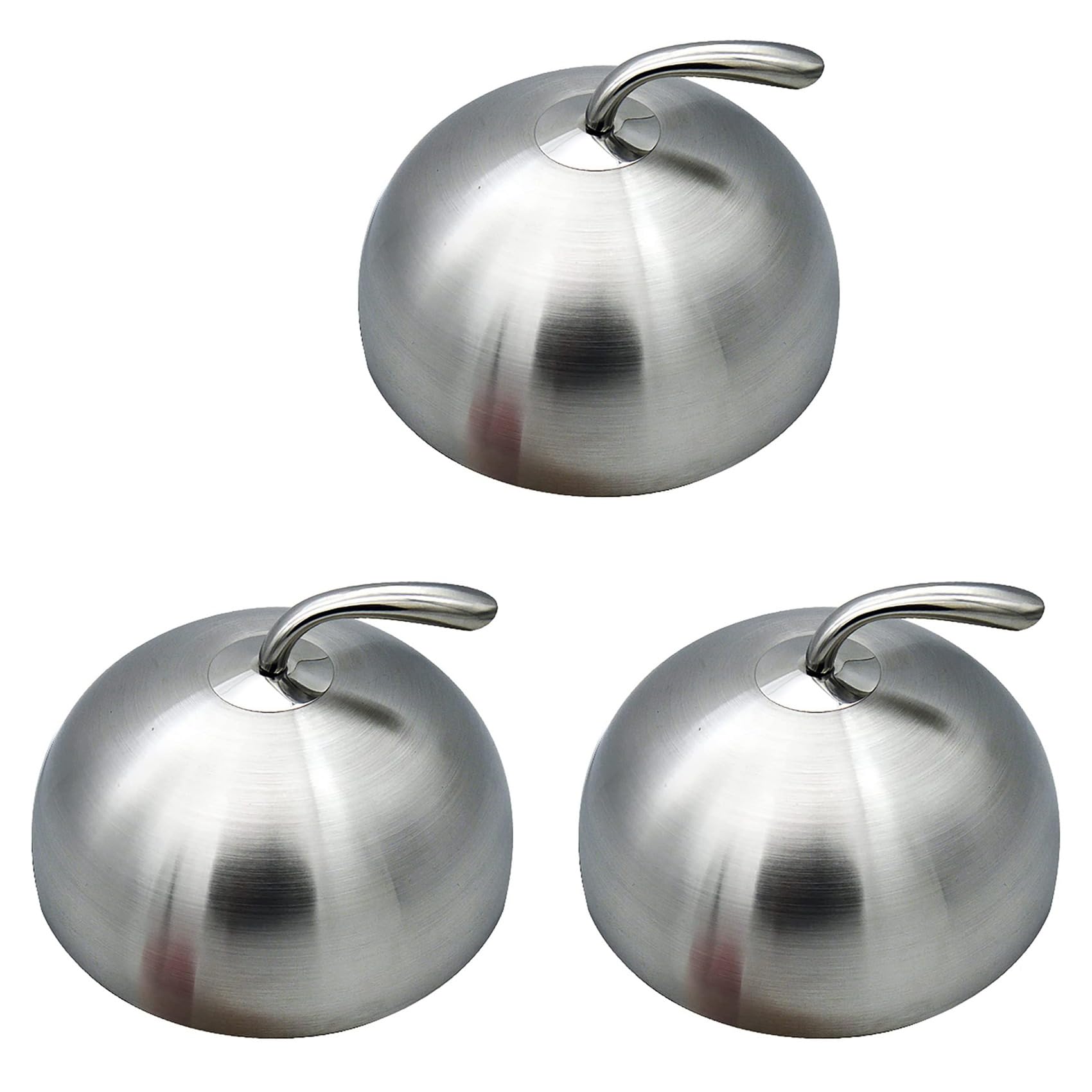 Vjsujehgy 3Pcs 24cm Stainless Steel Steak Cover Teppanyaki Dome Dish Lid Home Round Oil Proof Meal Food Cover Kitchen Cooking