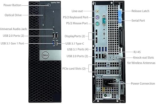 Dell Micro PC OptiPlex 7060 | Intel Core i5-8500T | 8 GB de RAM | NVME de 256 GB | Windows 11 Pro | AX210 Wi-Fi+ BT | Mini computadora de escritorio